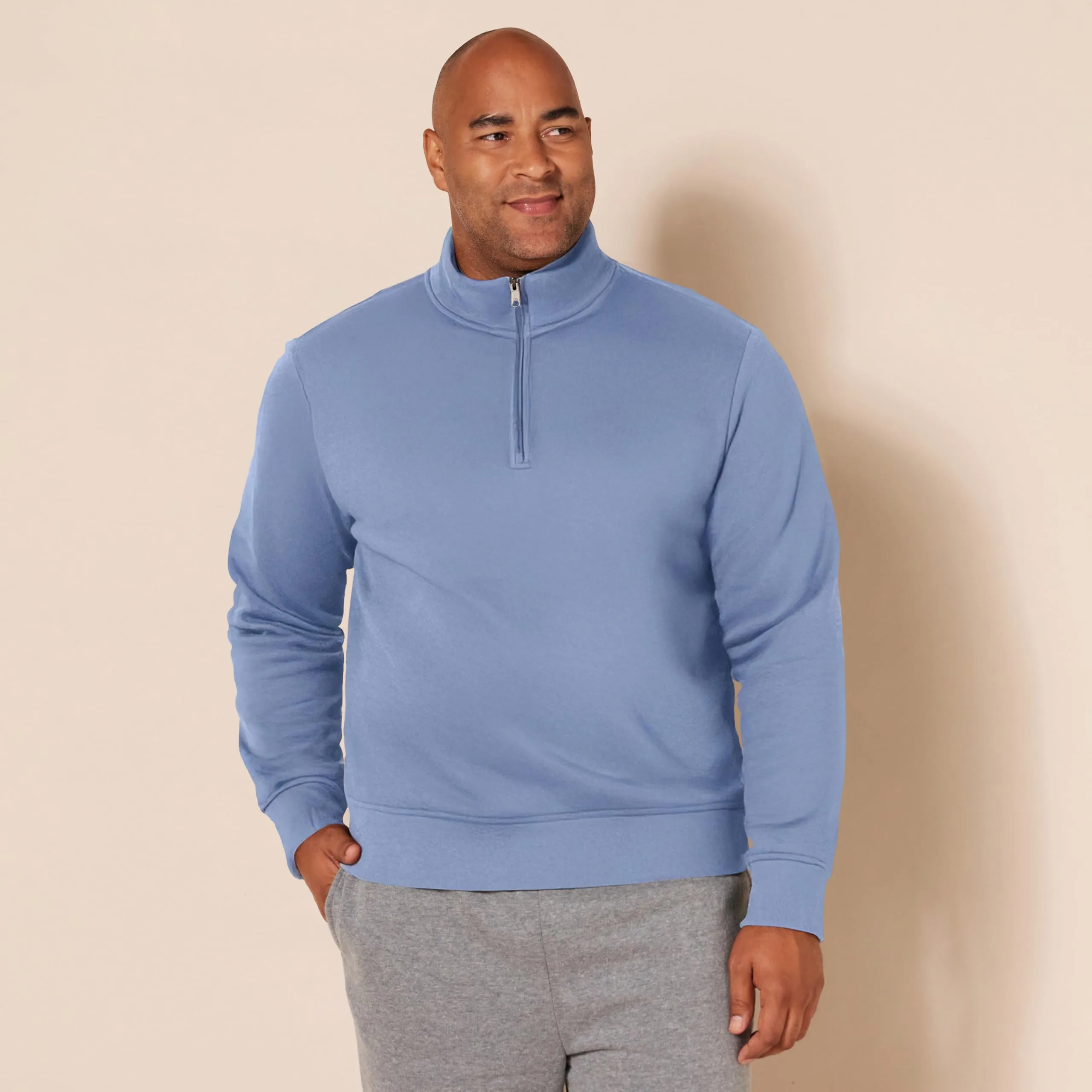 Amazon Essentials Felpa in Pile con Zip Corta Uomo, Blu Ardesia, L - immagine 6