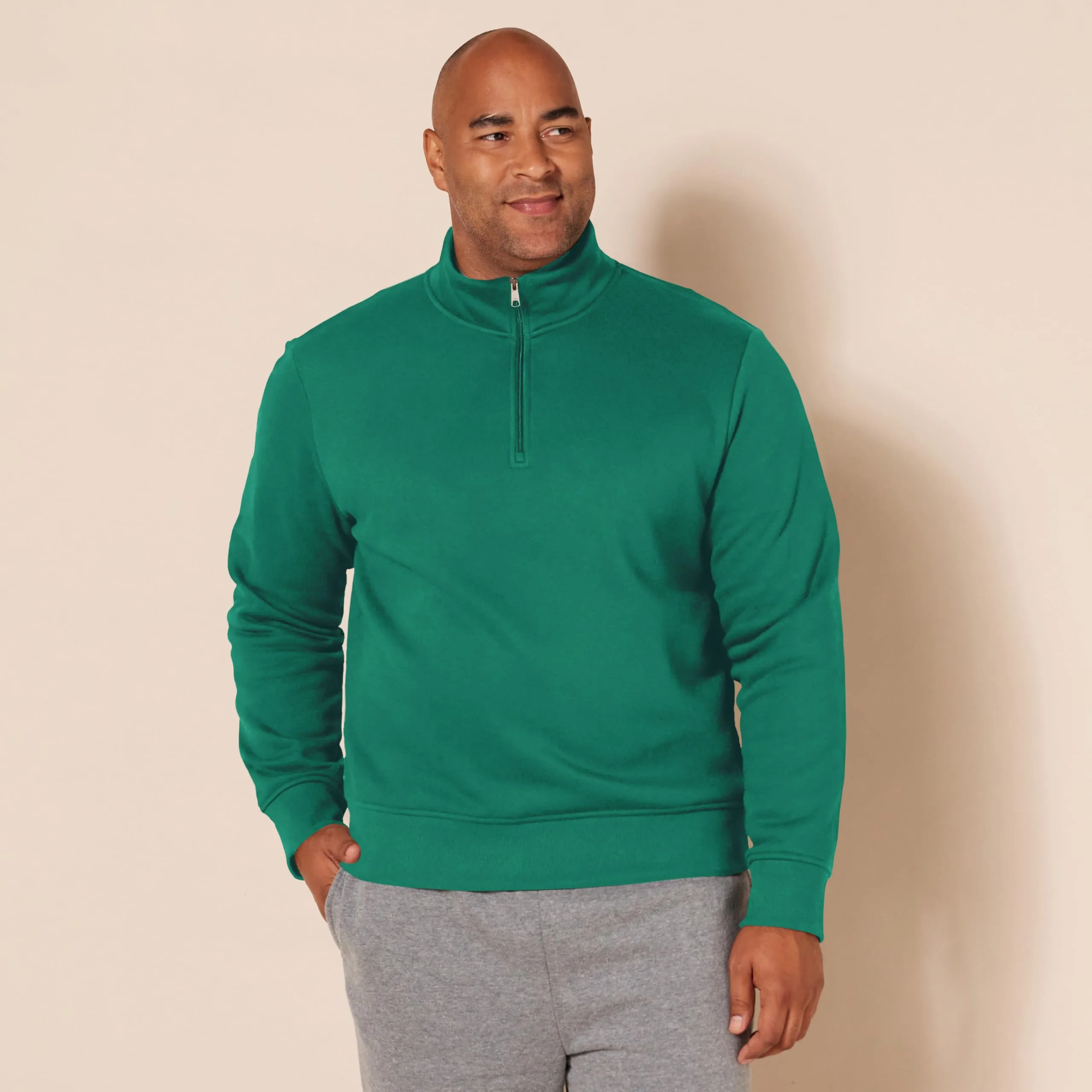 Amazon Essentials Felpa in Pile con Zip Corta Uomo, Verde, S - immagine 6