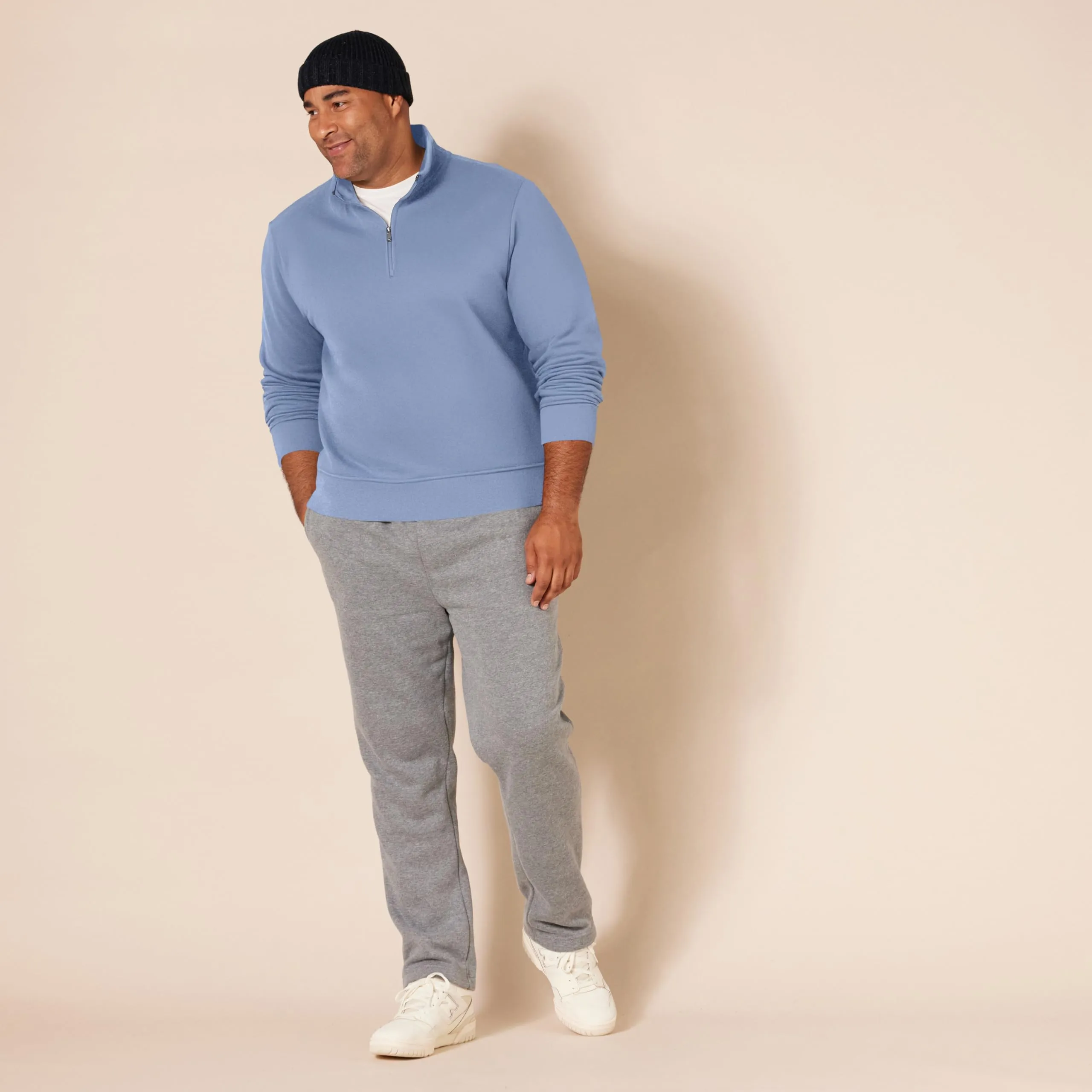 Amazon Essentials Felpa in Pile con Zip Corta Uomo, Blu Ardesia, M - immagine 8