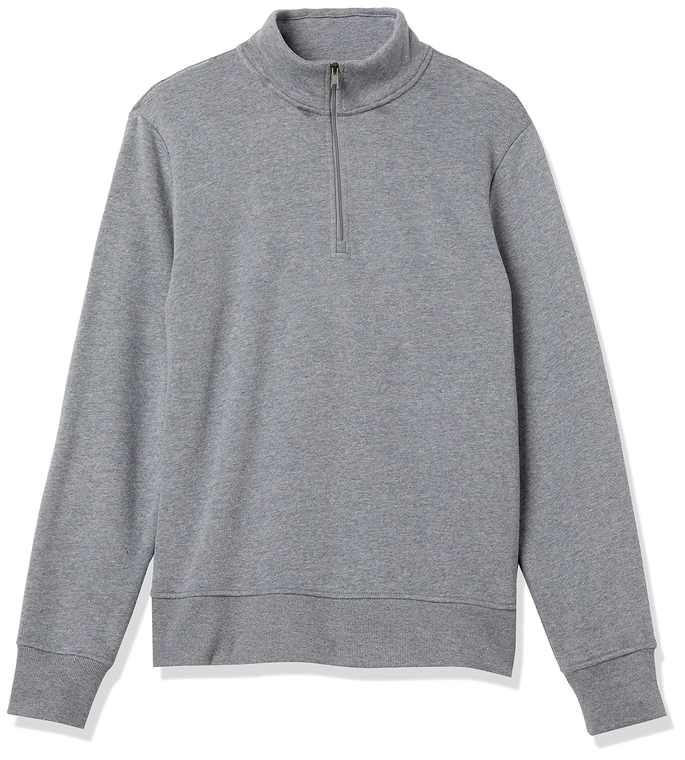 Amazon Essentials Felpa in Pile Uomo con Zip Corta, Grigio Medio Puntinato, S - immagine 9