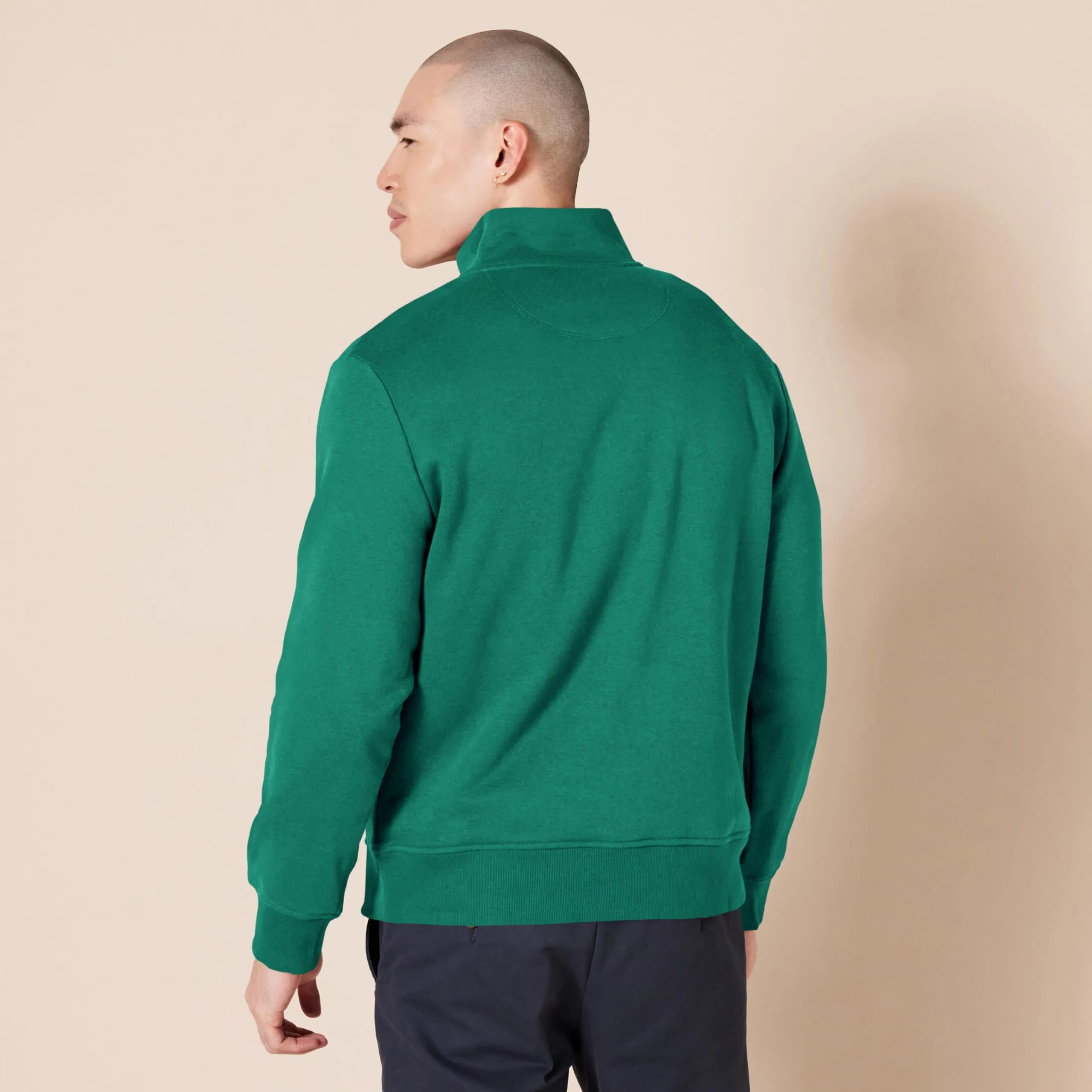 Amazon Essentials Felpa in Pile con Zip Corta Uomo, Verde, L - immagine 3