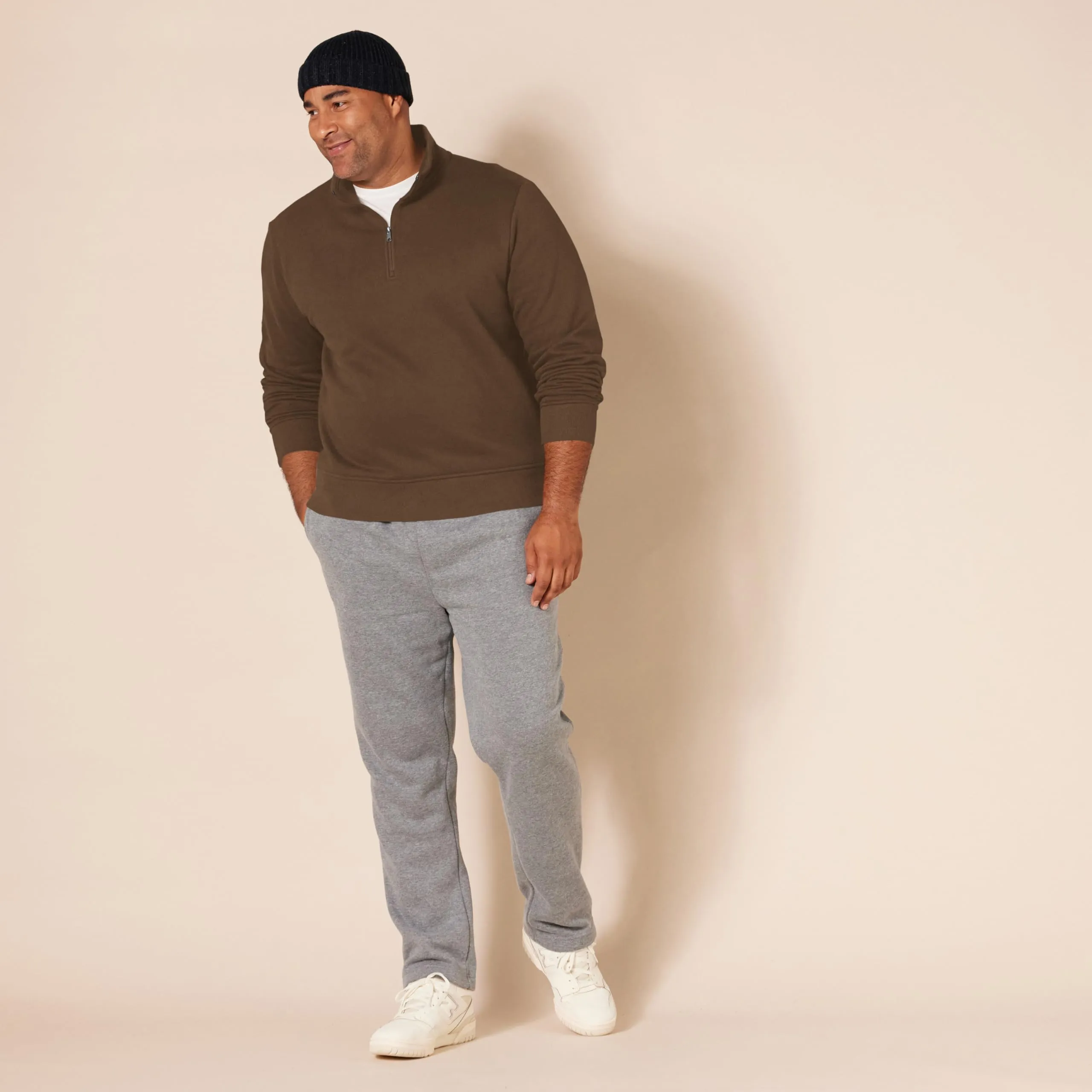 Amazon Essentials Felpa in Pile Uomo con Zip Corta, Marrone Medio, L - immagine 8