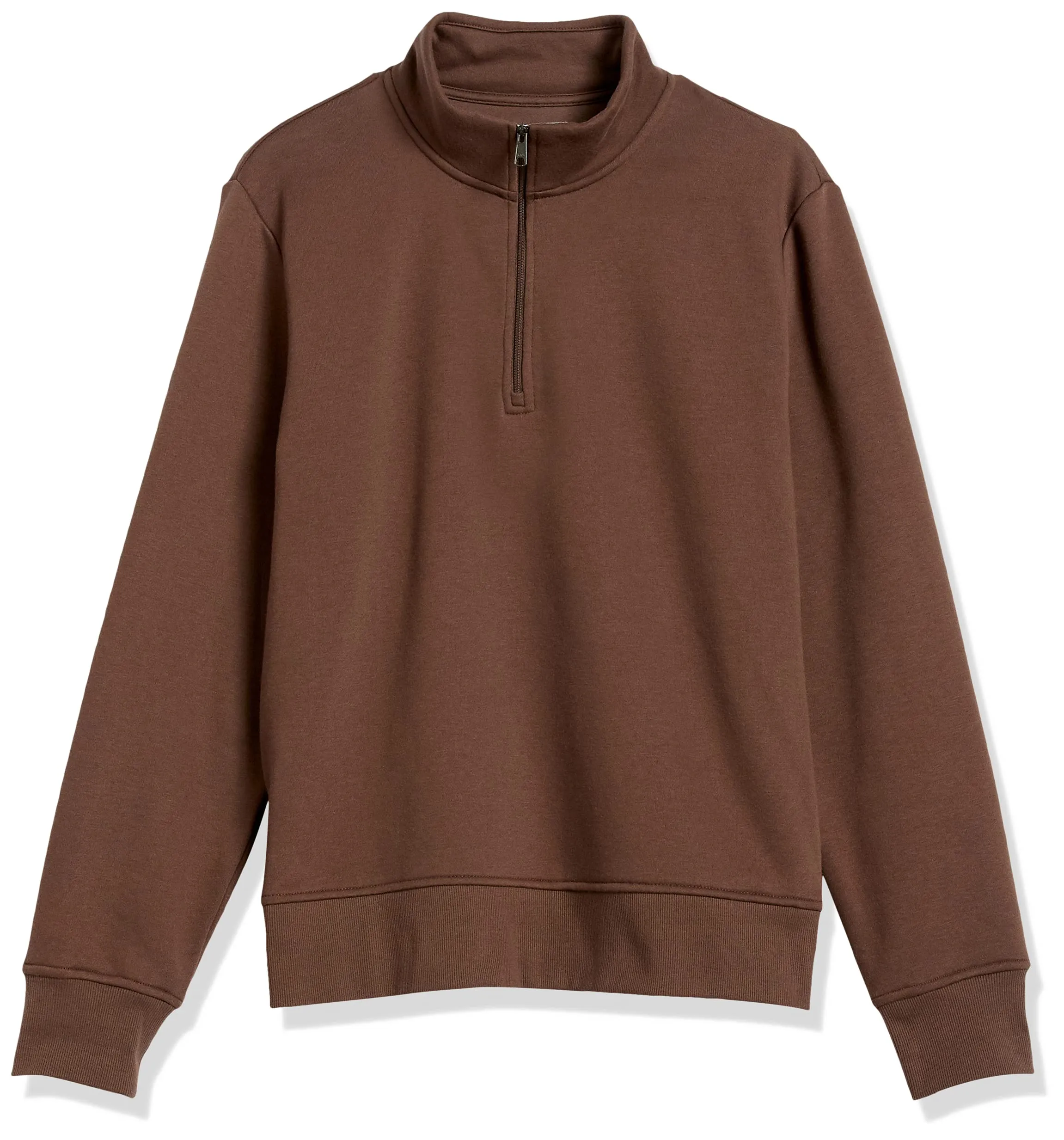 Amazon Essentials Felpa in Pile Uomo con Zip Corta, Marrone Medio, L - immagine 9