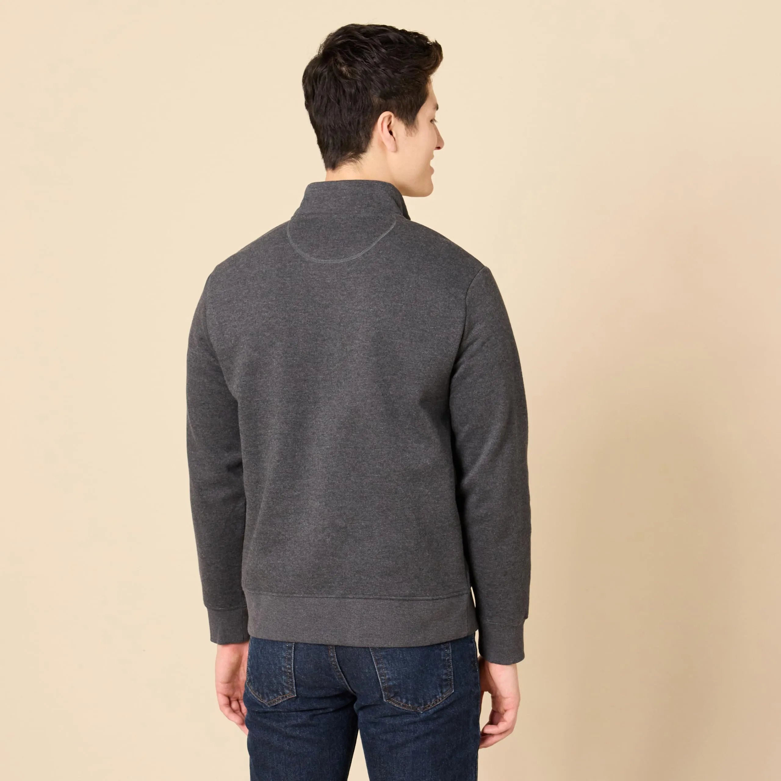 Amazon Essentials Felpa in Pile con Zip Corta Uomo, Carbone Puntinato, XXL - immagine 2