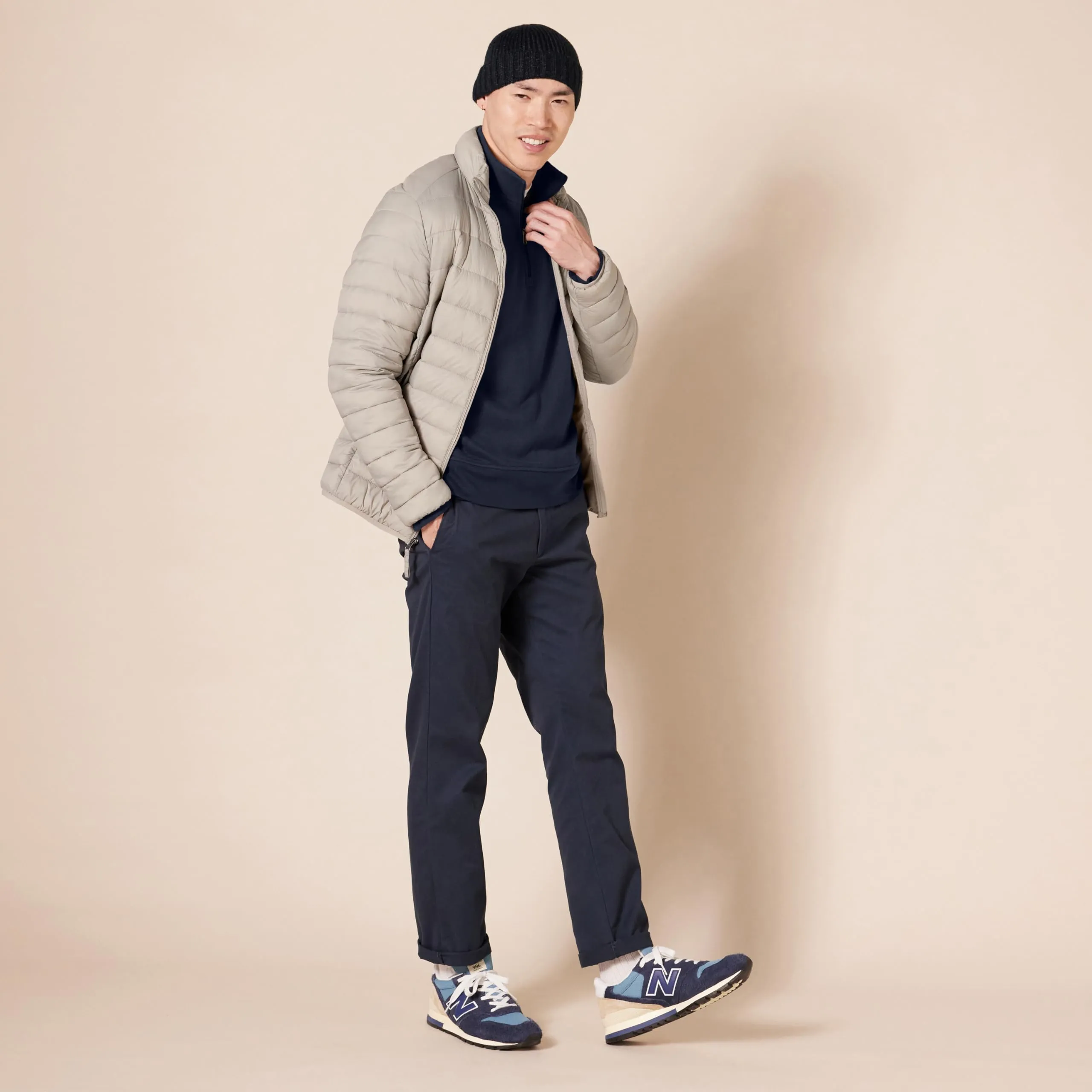 Amazon Essentials Felpa in Pile con Zip Corta Uomo, Blu Marino, XS - immagine 5