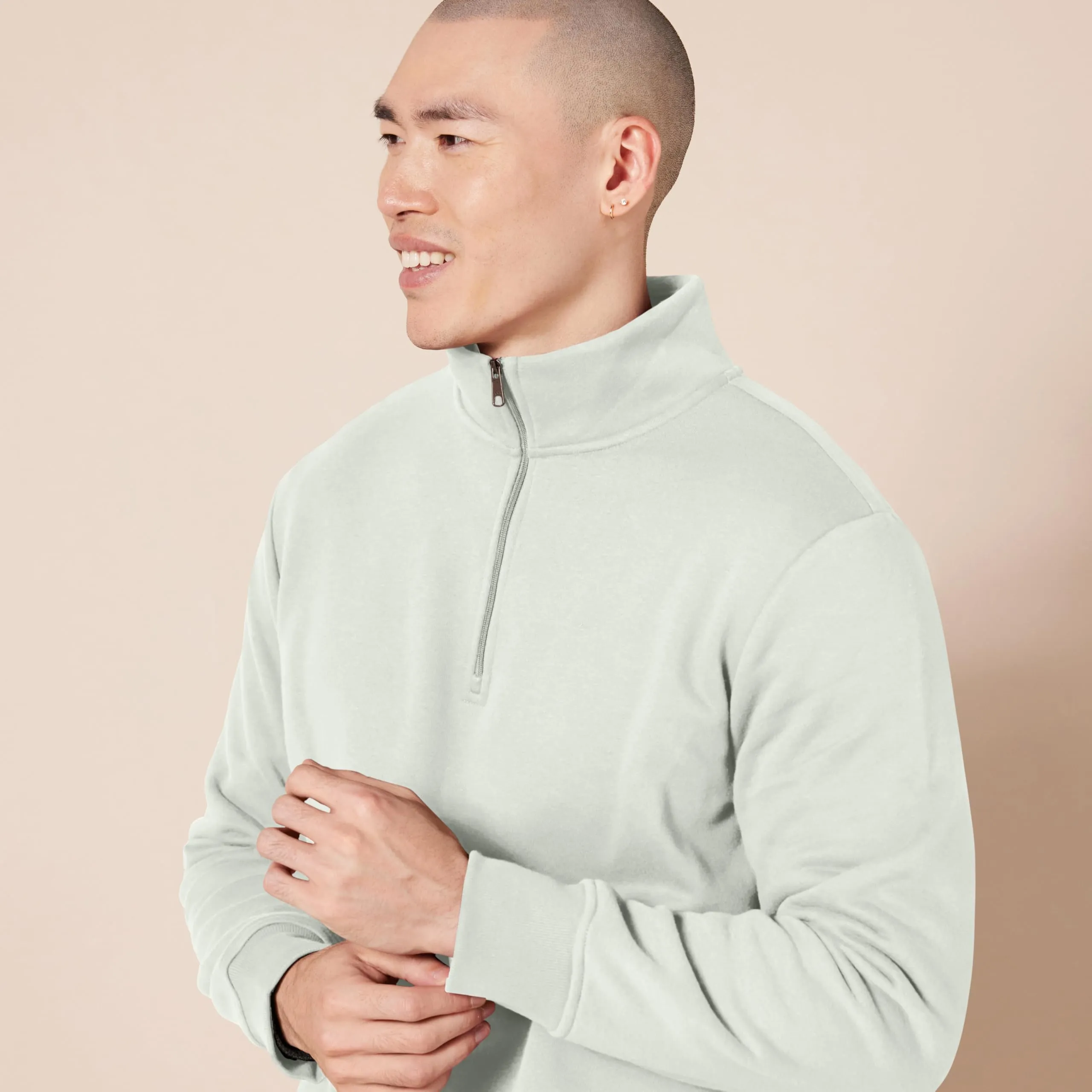 Amazon Essentials Felpa in Pile con Zip Corta Uomo, Grigio Chiaro, XXL - immagine 4
