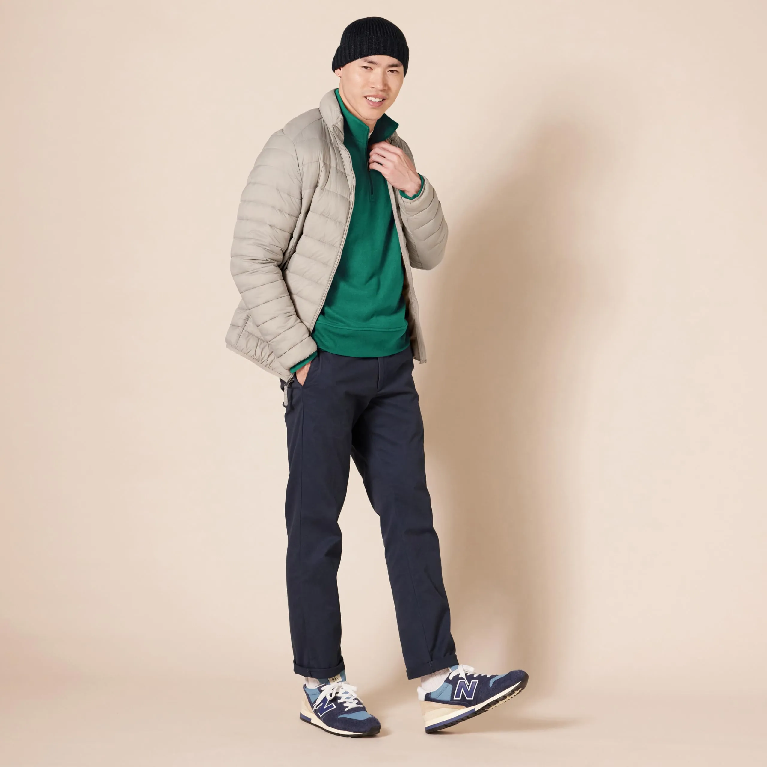 Amazon Essentials Felpa in Pile con Zip Corta Uomo, Verde, XXL - immagine 5