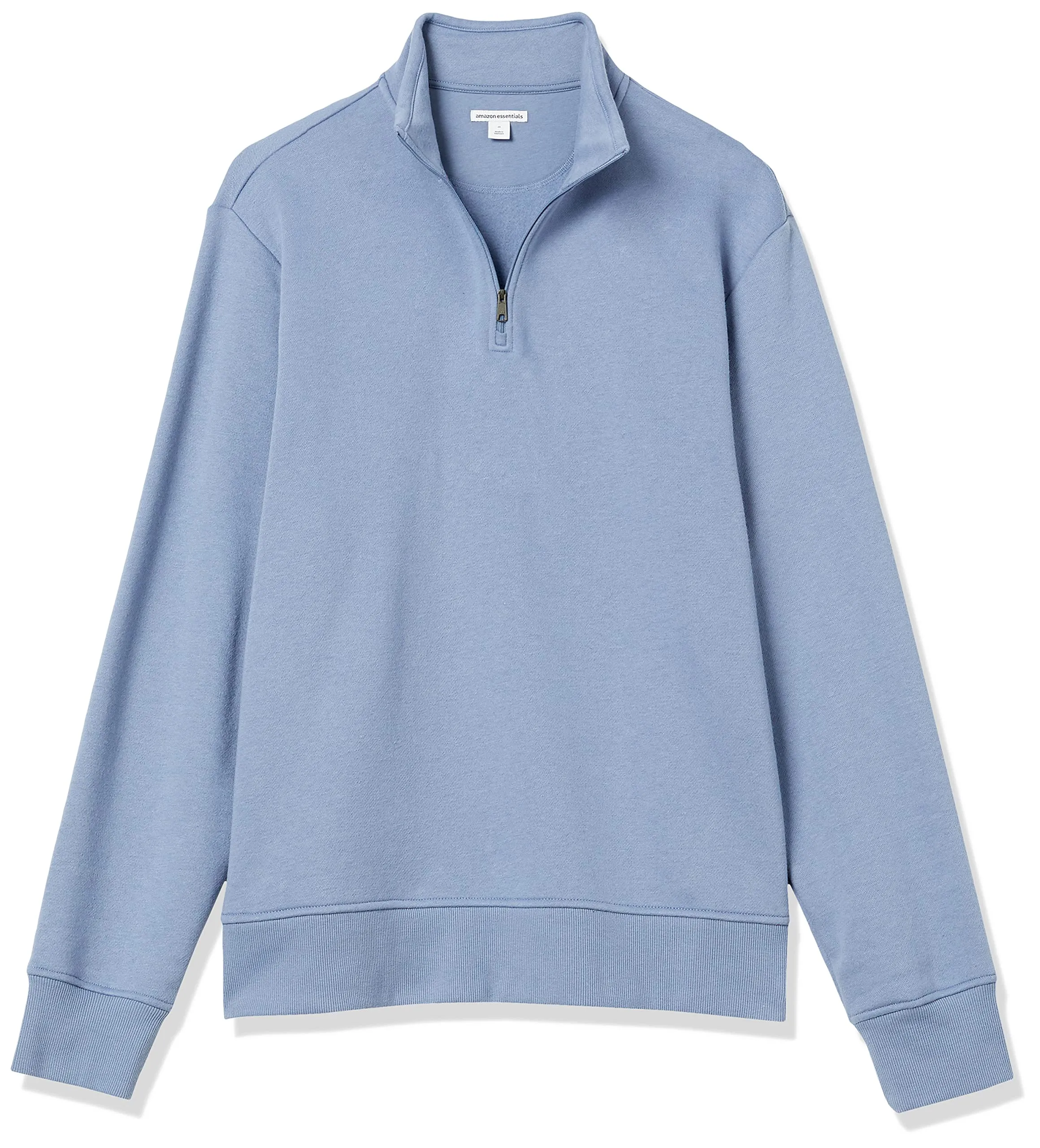 Amazon Essentials Felpa in Pile a Maniche Lunghe con Zip Corta Uomo, Blu Ardesia, S - immagine 9