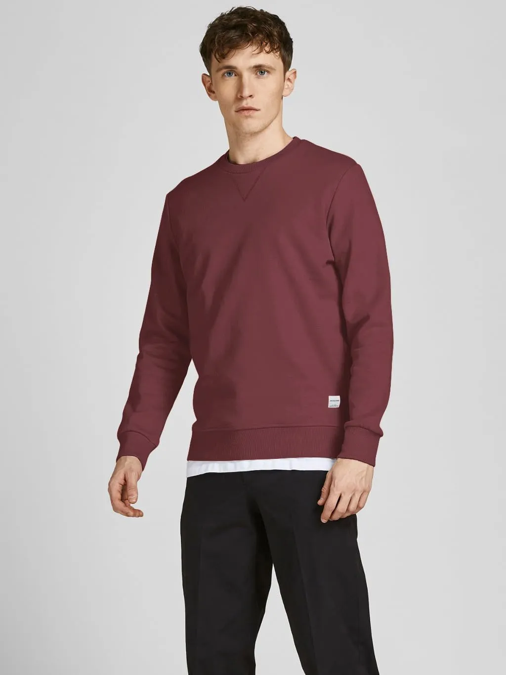 Jack & Jones JJEBASIC Sweat Crew Neck Felpa Rosso Port Royale S - immagine 2