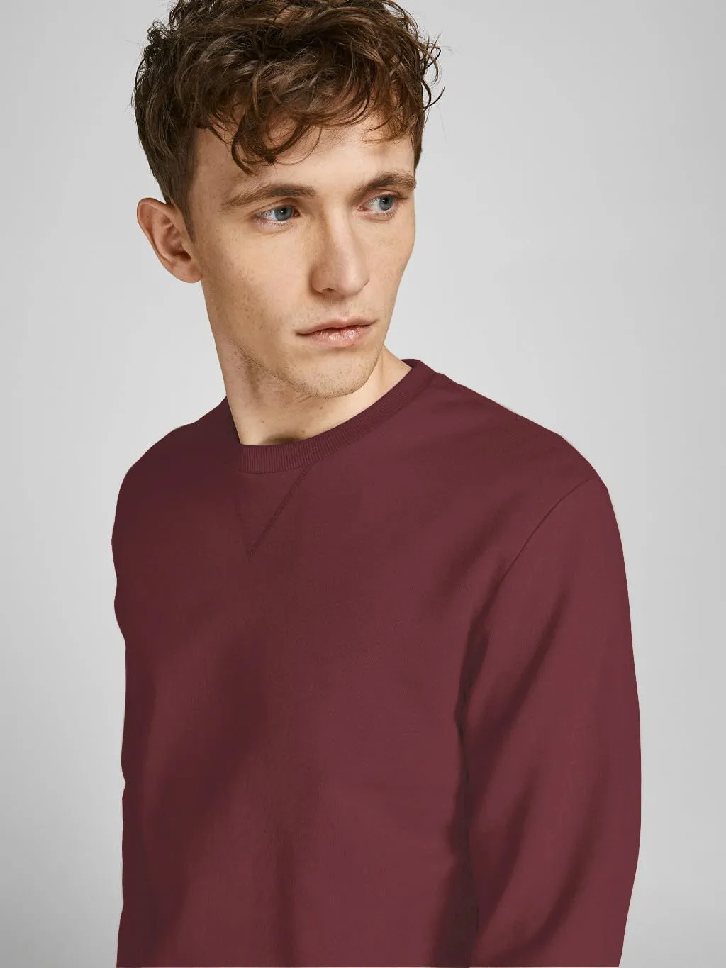 Jack & Jones JJEBASIC Sweat Crew Neck Felpa Rosso Port Royale S - immagine 3
