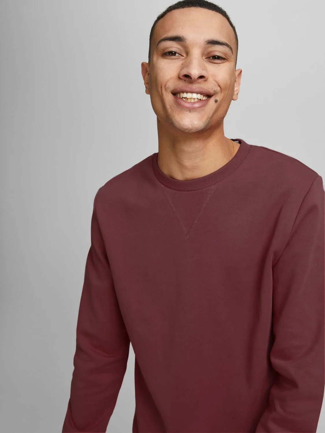 Jack & Jones JJEBASIC Sweat Crew Neck Felpa Rosso Port Royale S - immagine 4