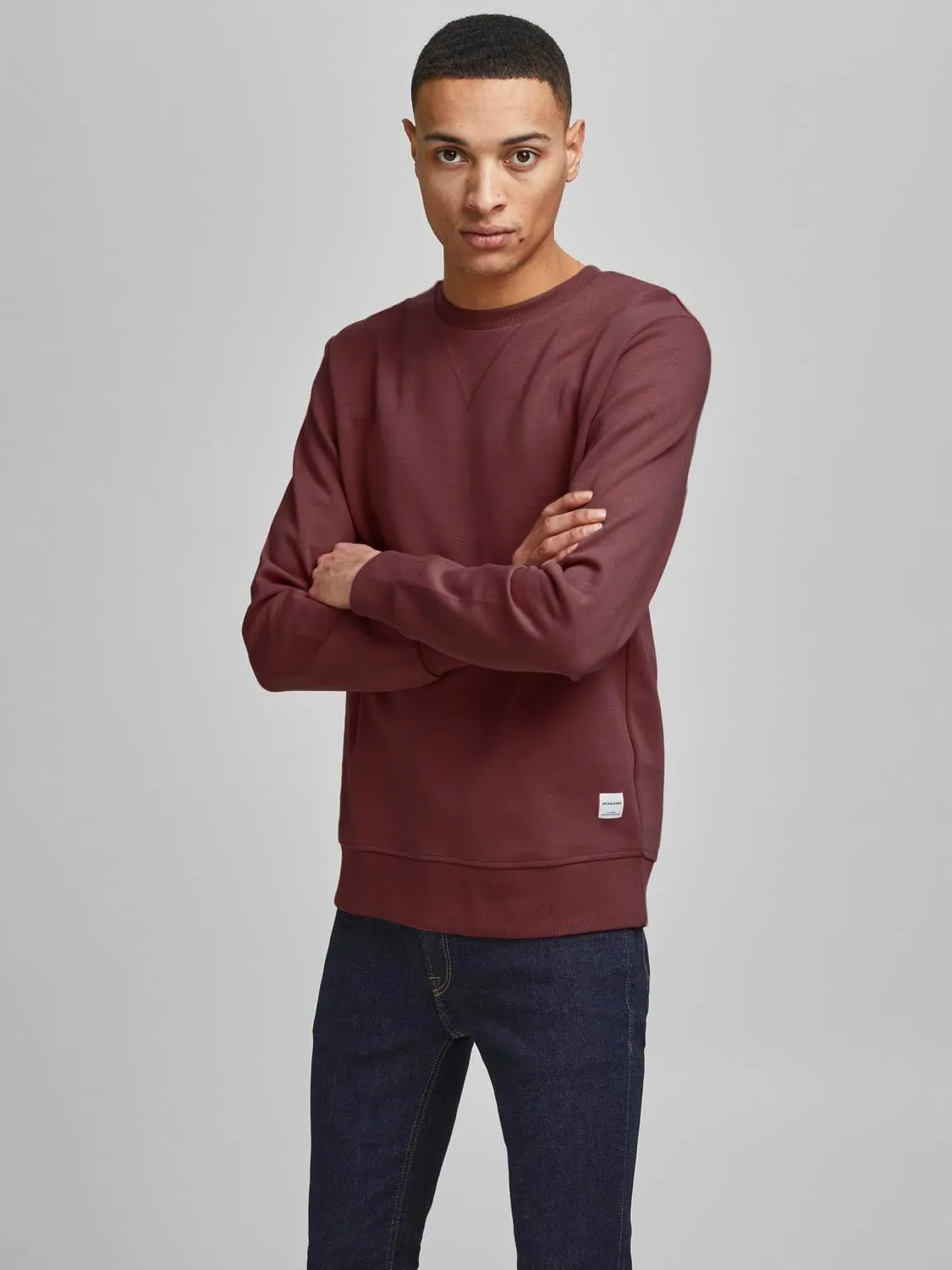 Jack & Jones JJEBASIC Sweat Crew Neck Felpa Rosso Port Royale S - immagine 5