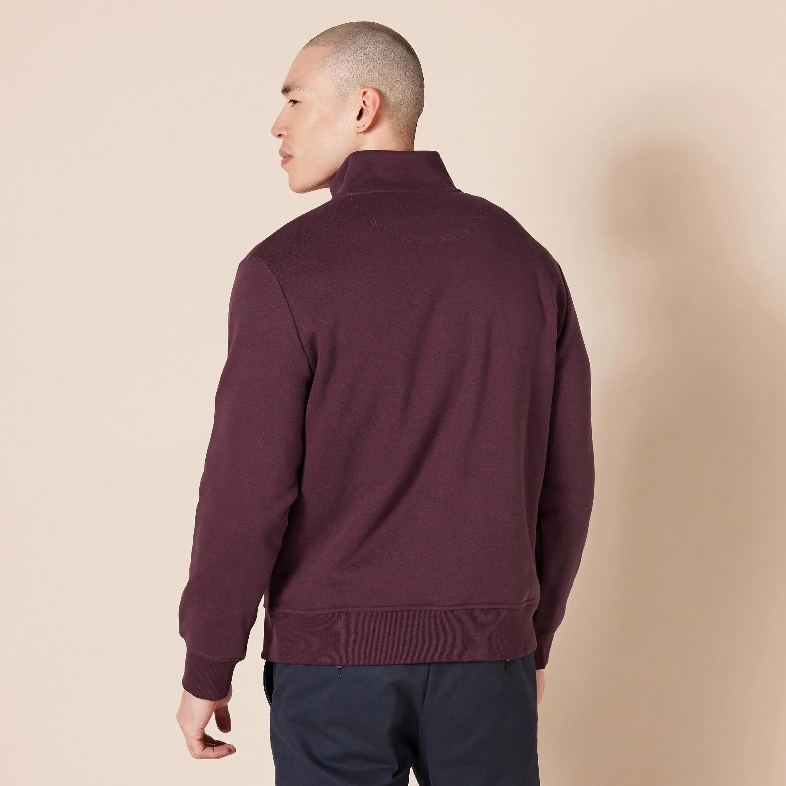 Amazon Essentials Felpa in Pile con Zip Corta Uomo, Bordeaux, XS - immagine 3
