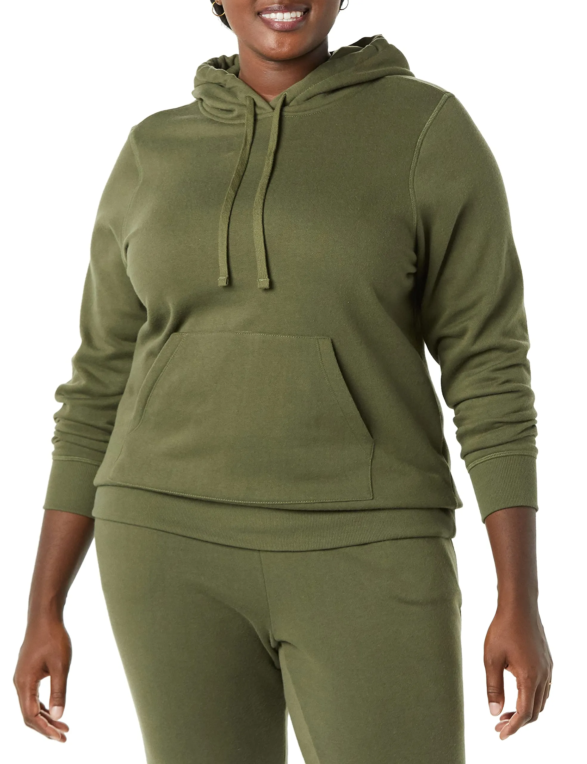 Amazon Essentials Felpa con Cappuccio in Pile da Donna, Verde Oliva, XXL - immagine 1