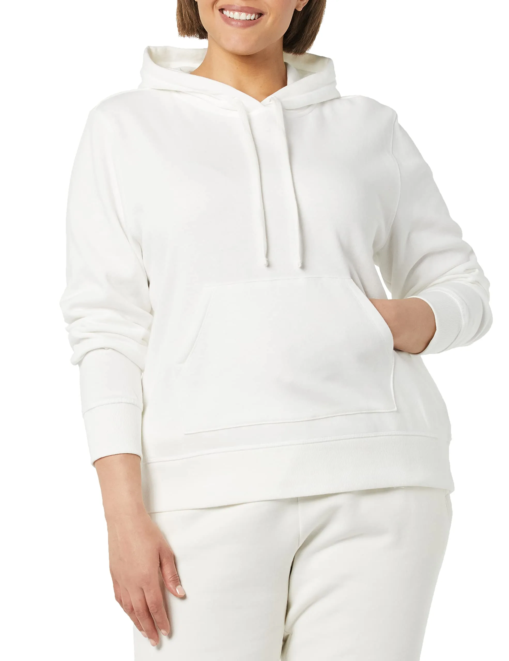 Amazon Essentials Felpa con Cappuccio in Pile Regular Fit Donna, Bianco, L - immagine 3