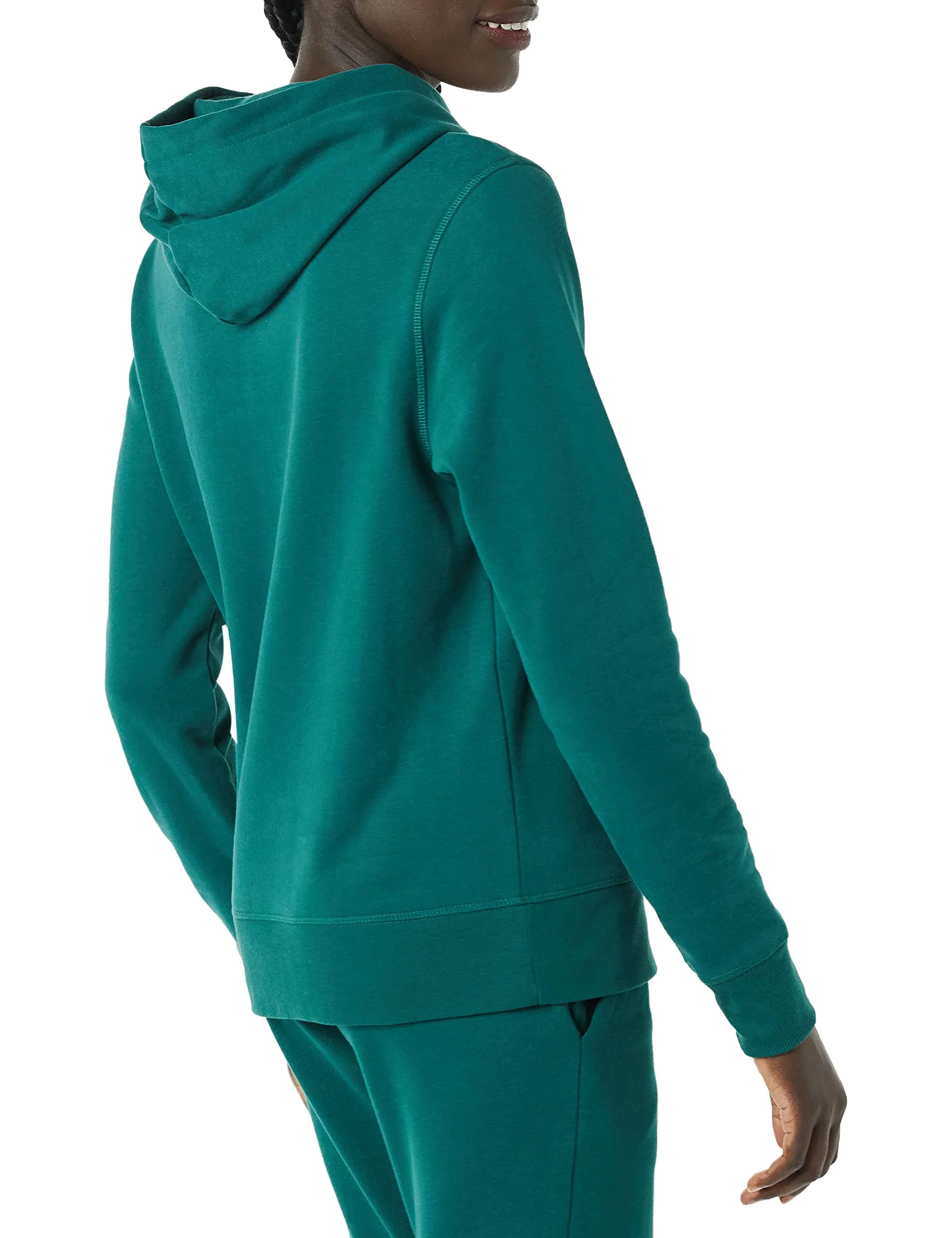 Amazon Essentials Felpa con Cappuccio in Pile Donna, Verde Scuro, L - immagine 2