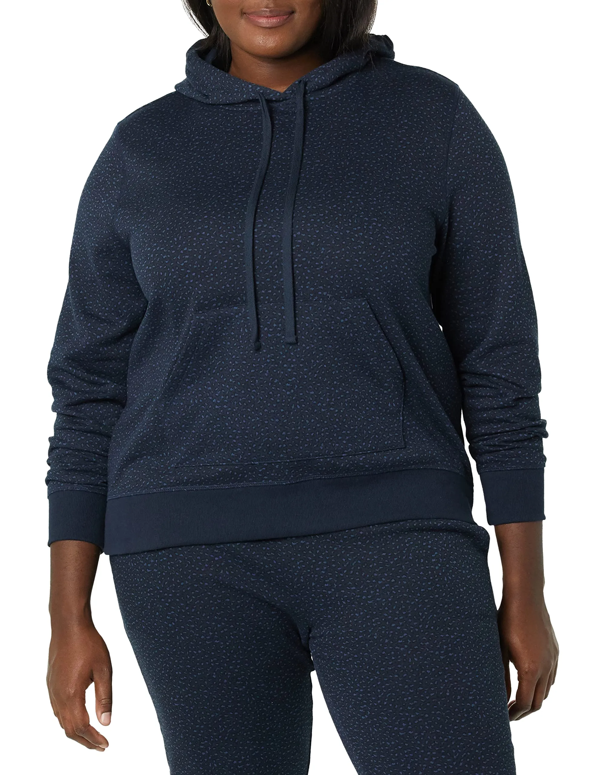 Amazon Essentials Felpa con Cappuccio in Pile Regular Fit Donna, Blu Marino Maculata, XXL - immagine 3