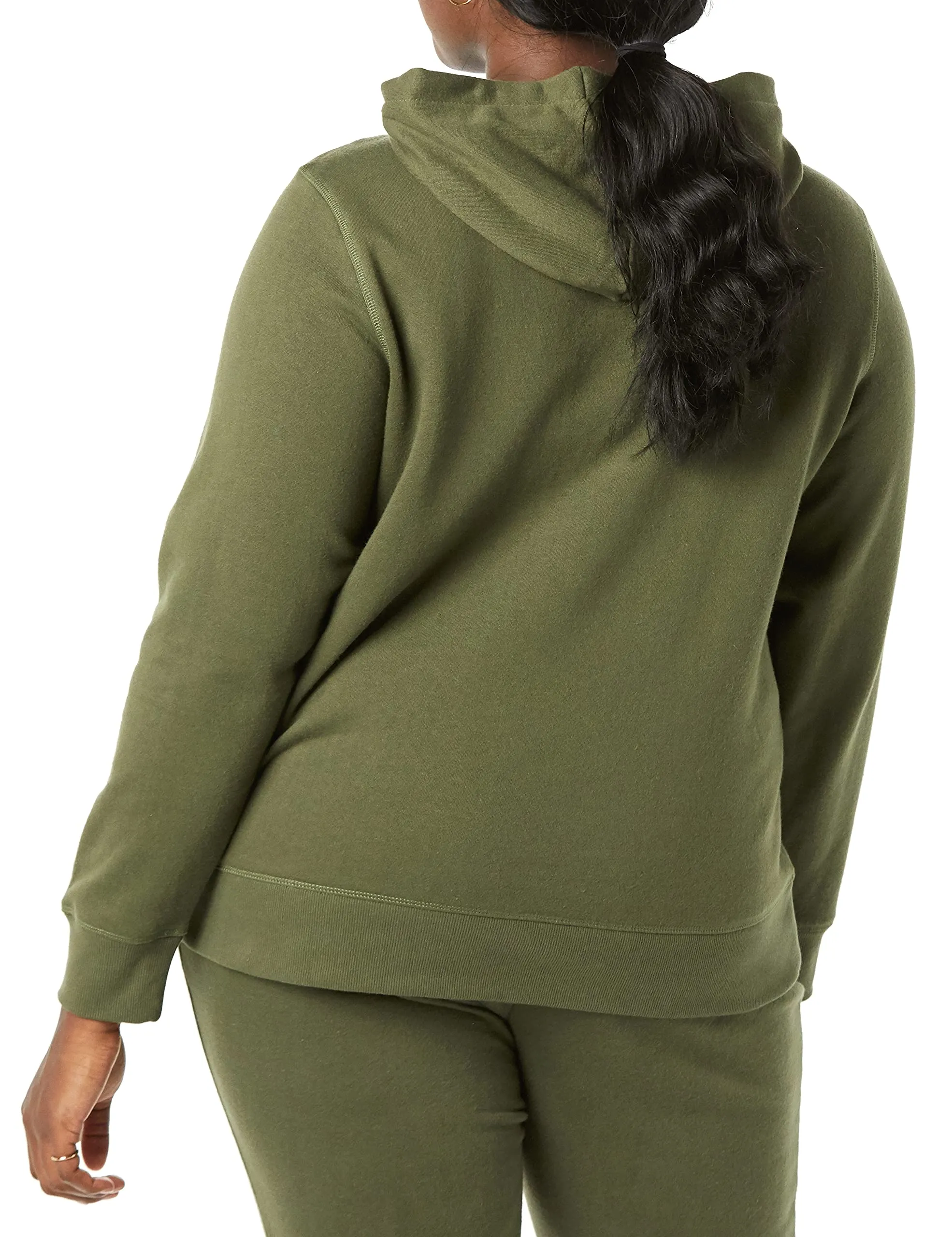 Amazon Essentials Felpa con Cappuccio in Pile da Donna, Verde Oliva, S - immagine 2