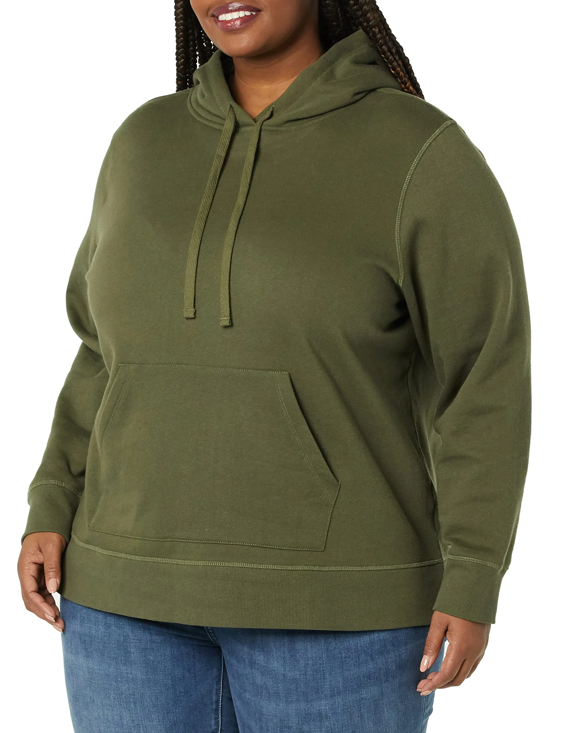 Amazon Essentials Felpa con Cappuccio in Pile da Donna, Verde Oliva, S - immagine 3