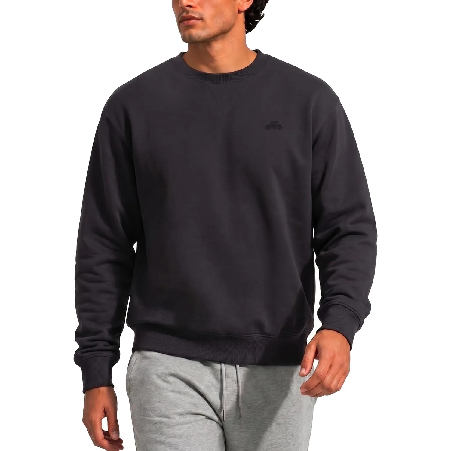 Iron Mountain Felpa Uomo Girocollo Fleece in Cotone (Carbone, S) - immagine 1