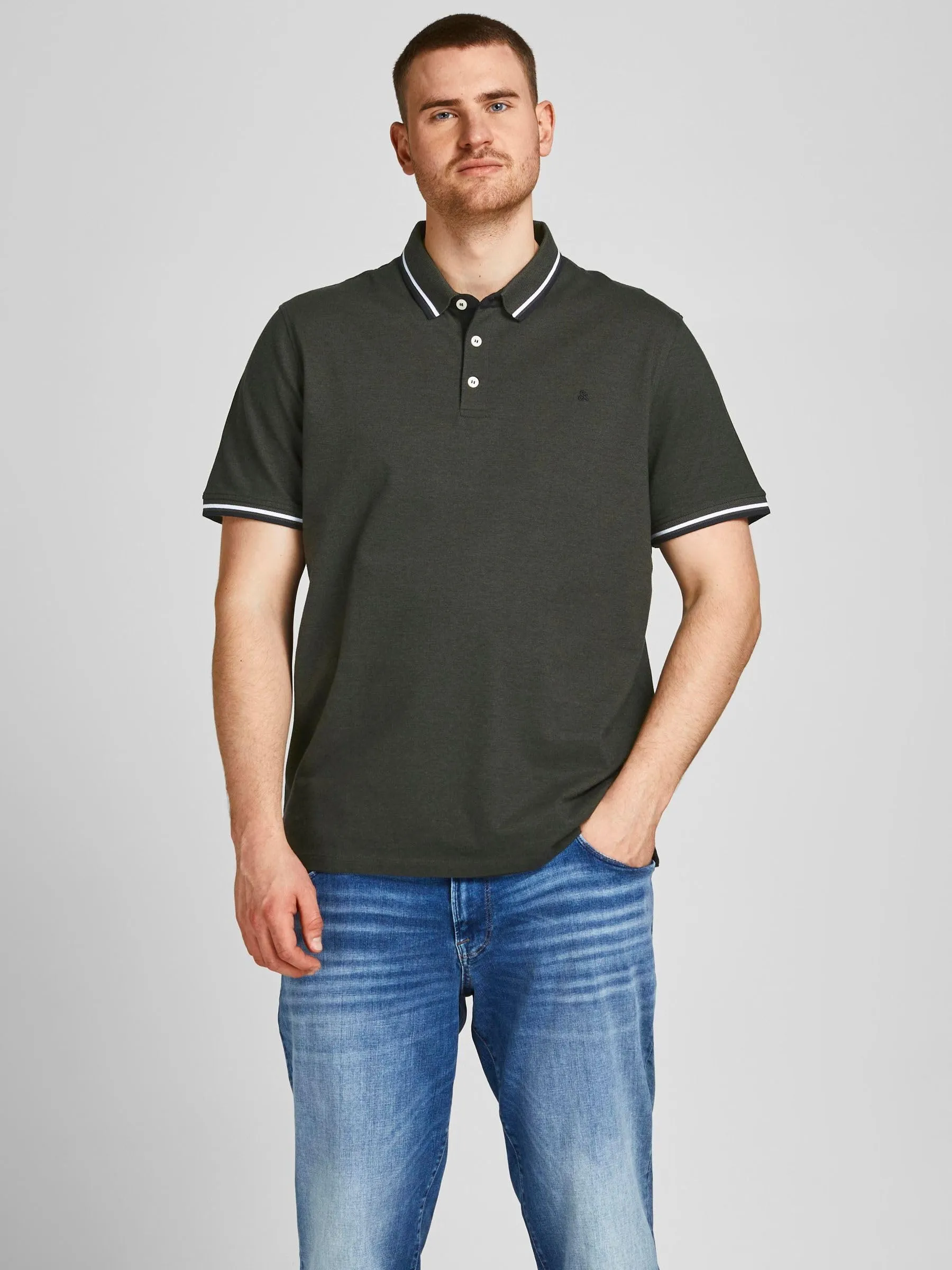Jack & Jones Polo Camicia Semplice Verde 6XL - immagine 2