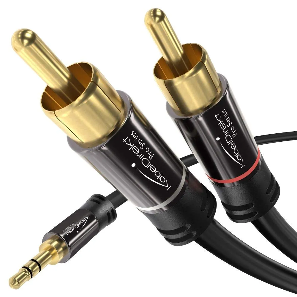 KabelDirekt Cavo adattatore jack 3,5mm a 2 RCA, 7,5m - immagine 1