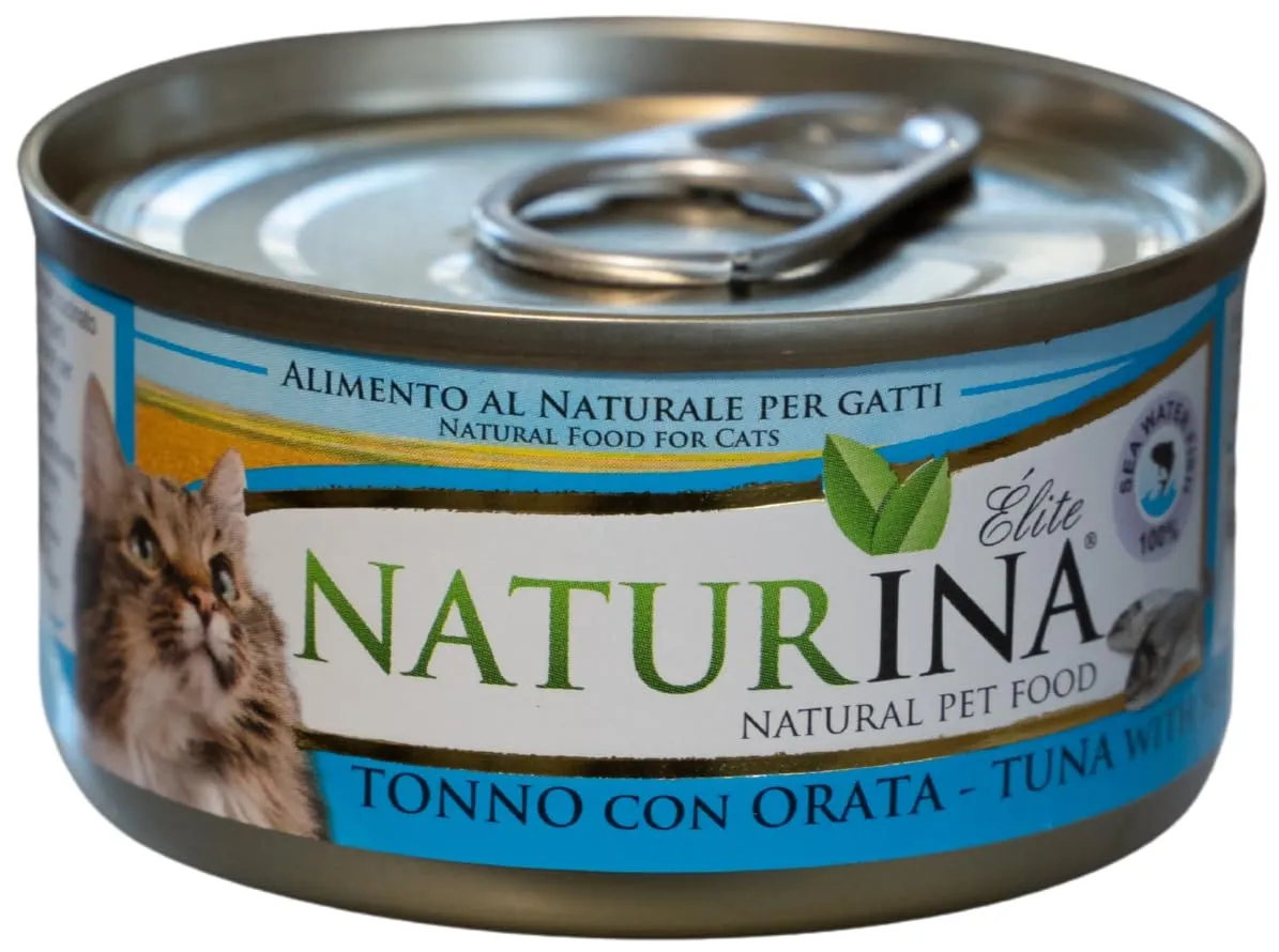 Naturina Elite Umido per Gatti Tonno con Pesce Bianco, 24 Lattine da 70g - immagine 3