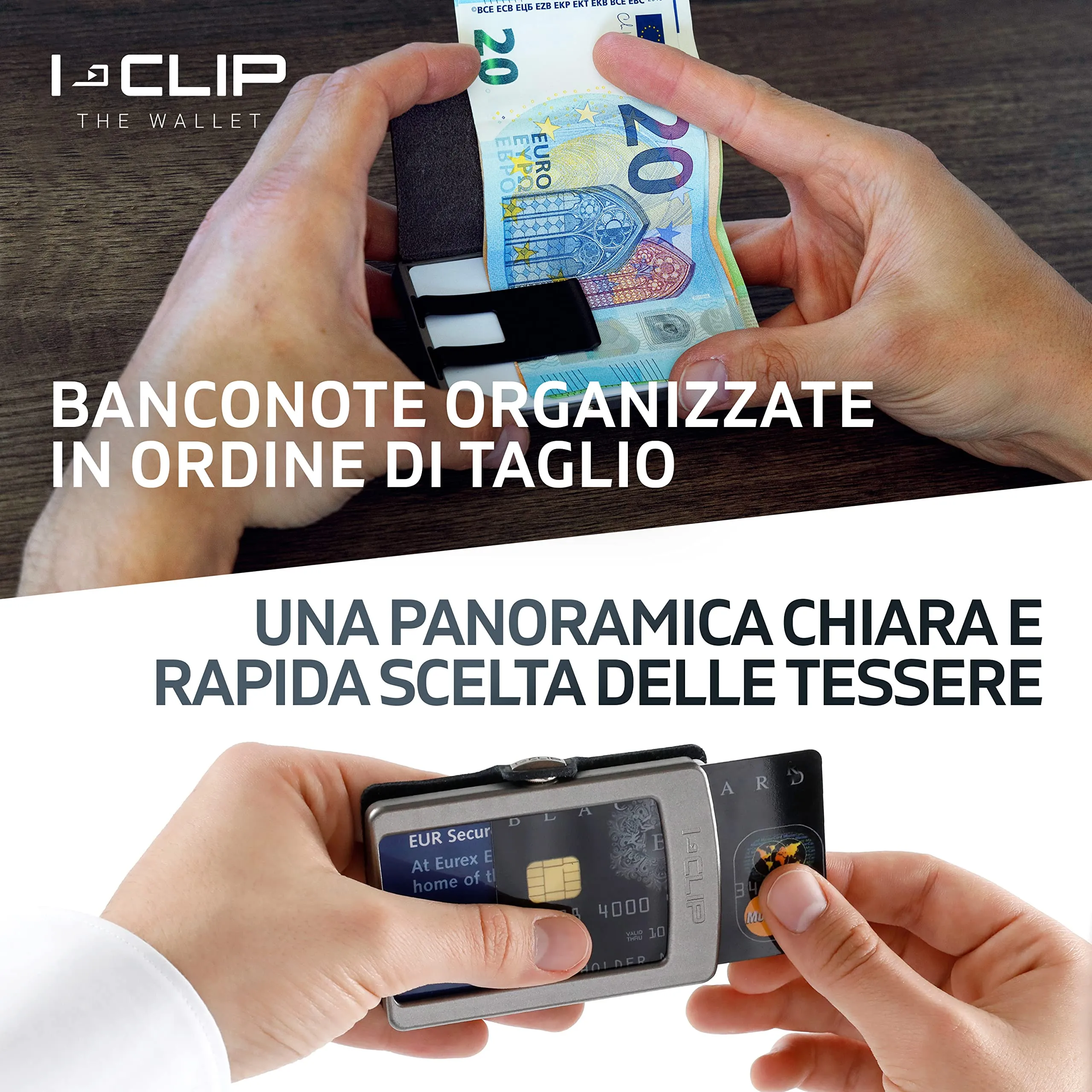 I-CLIP Radio Impact Argento Nero con scomparto per AirTag - immagine 3