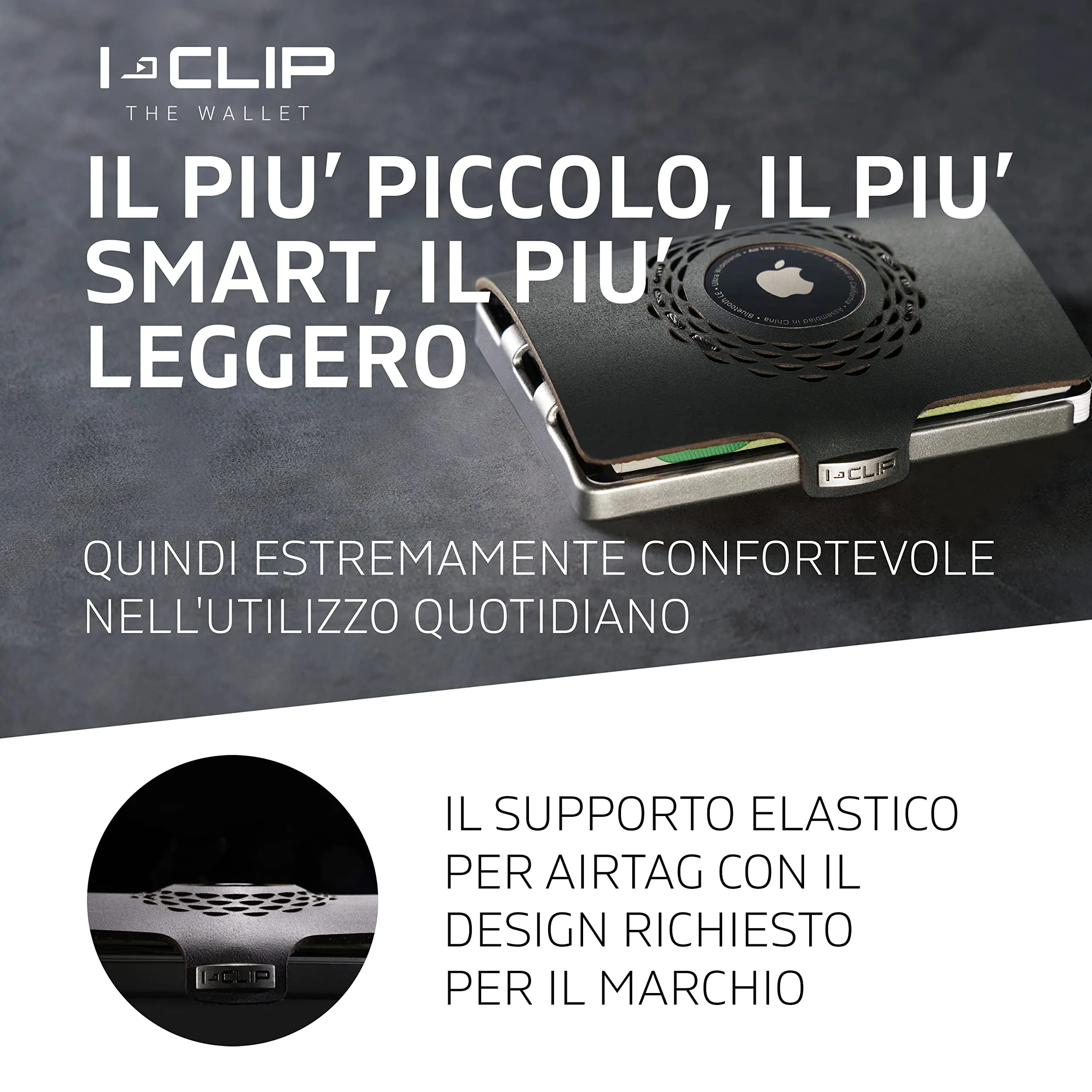 I-CLIP Radio Impact Argento Nero con scomparto per AirTag - immagine 5