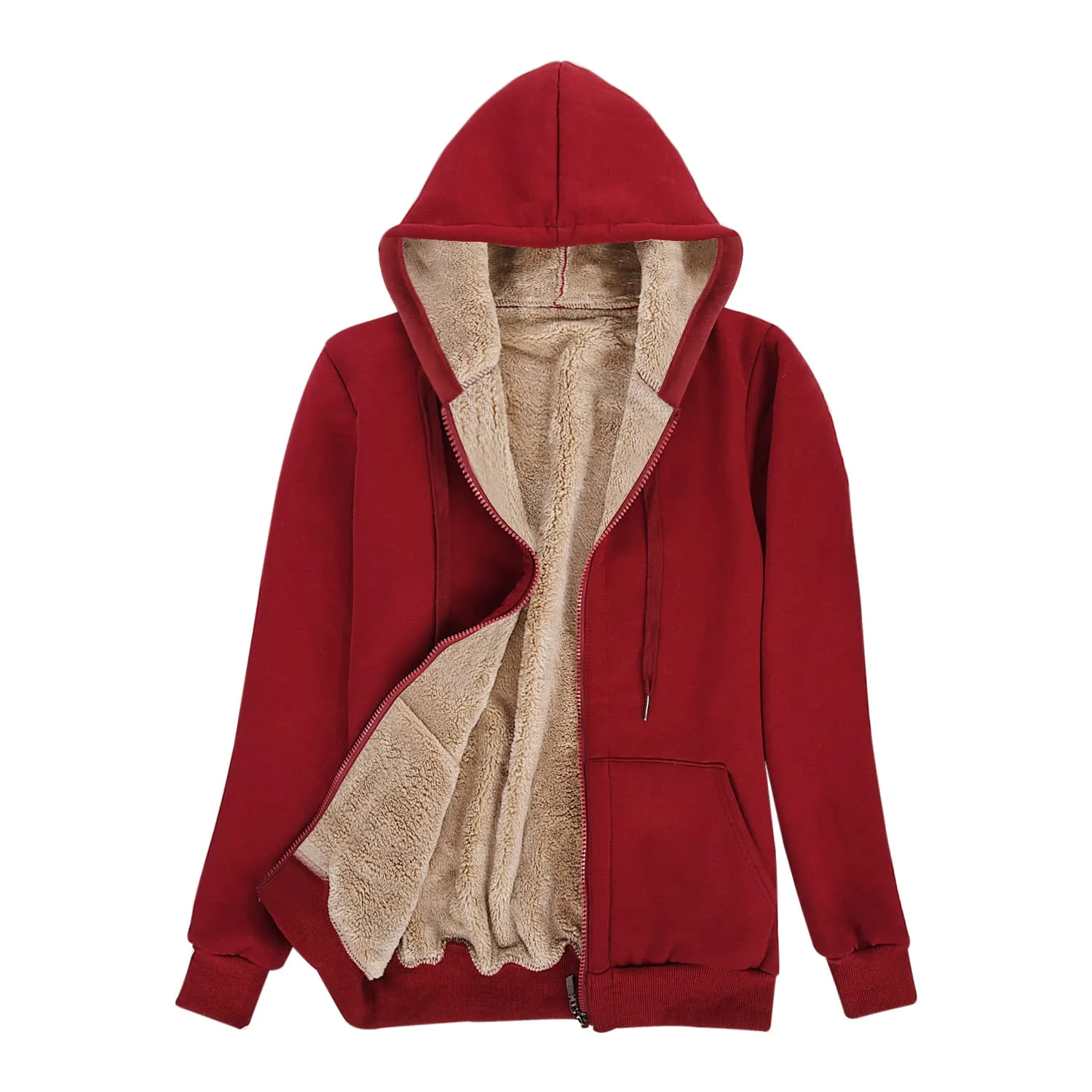 UMIPUBO Felpa Donna con Zip e Cappuccio in Pile Invernale - immagine 1