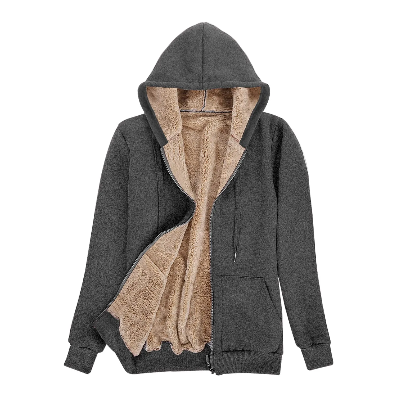 UMIPUBO Felpa Donna con Zip e Cappuccio in Pile Invernale - immagine 1