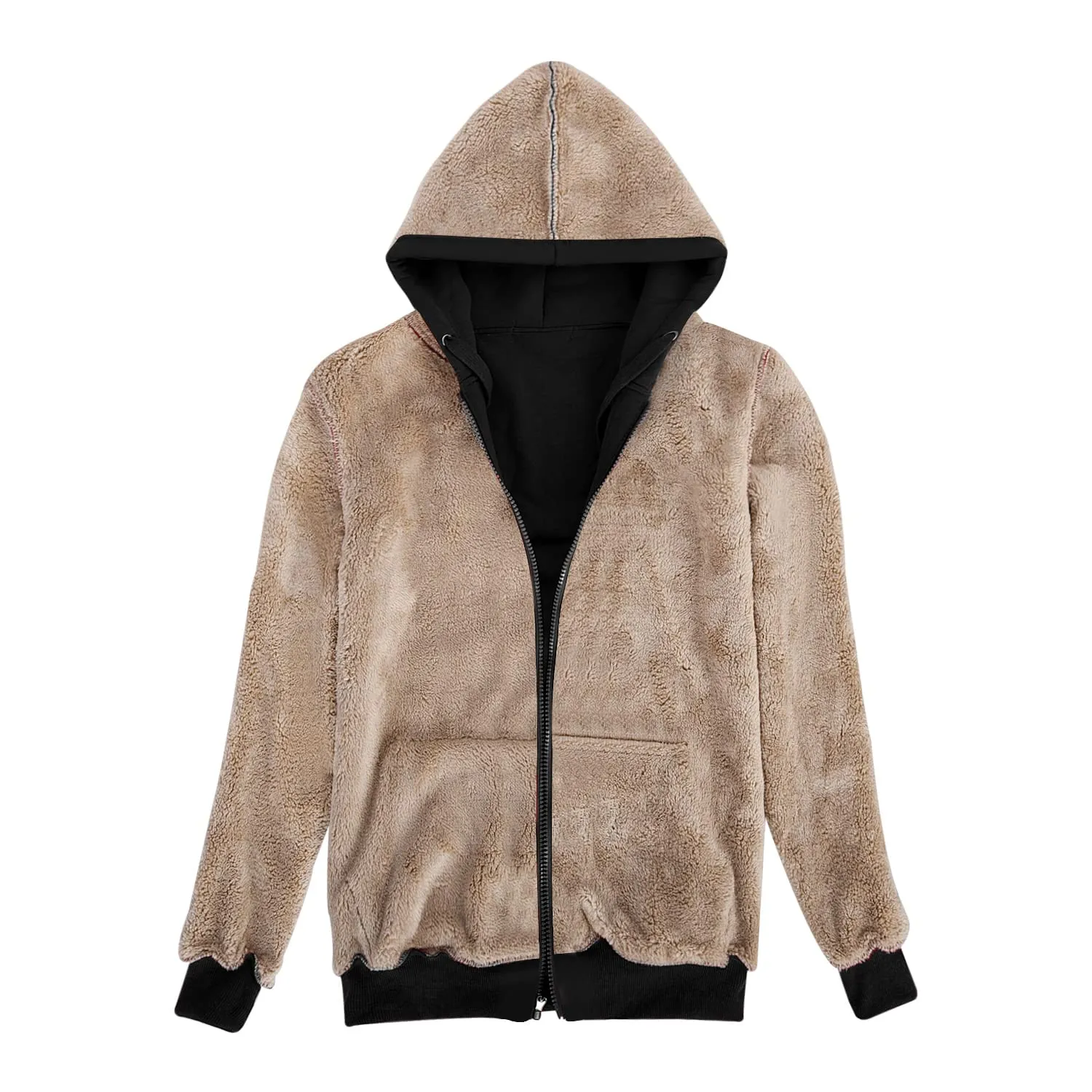 UMIPUBO Felpa Donna con Zip e Cappuccio Invernale in Pile - immagine 3