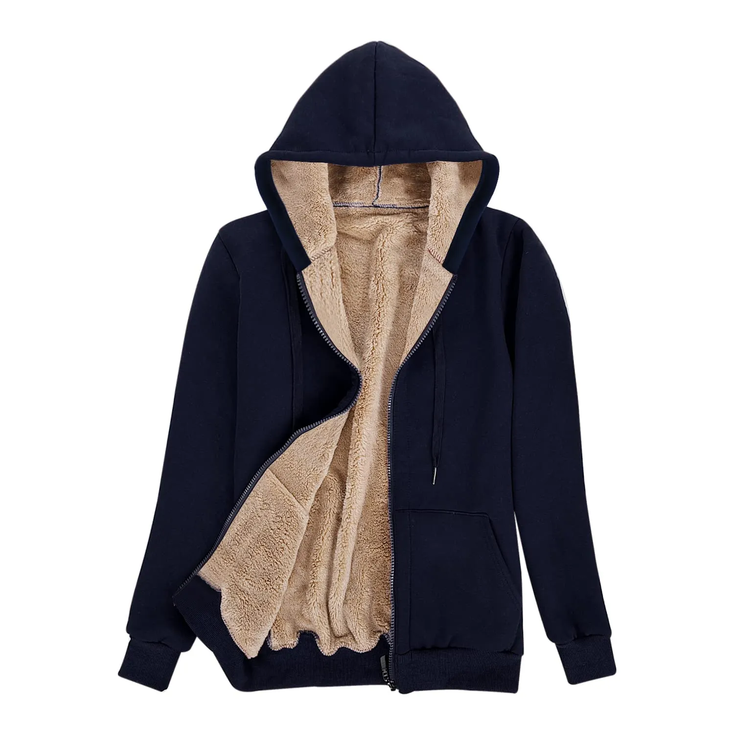 UMIPUBO Felpa Donna con Zip e Cappuccio Invernale in Pile - immagine 1