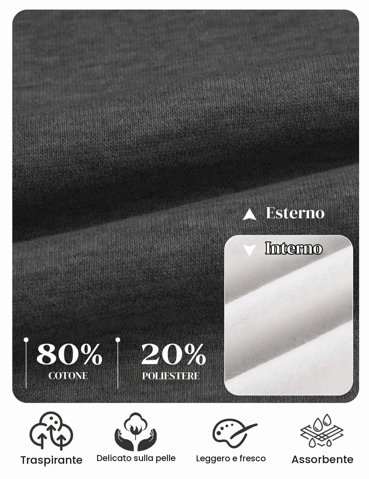 Tuopuda Felpa con Cappuccio e Zip Donna, Grigio Scuro, S - immagine 5