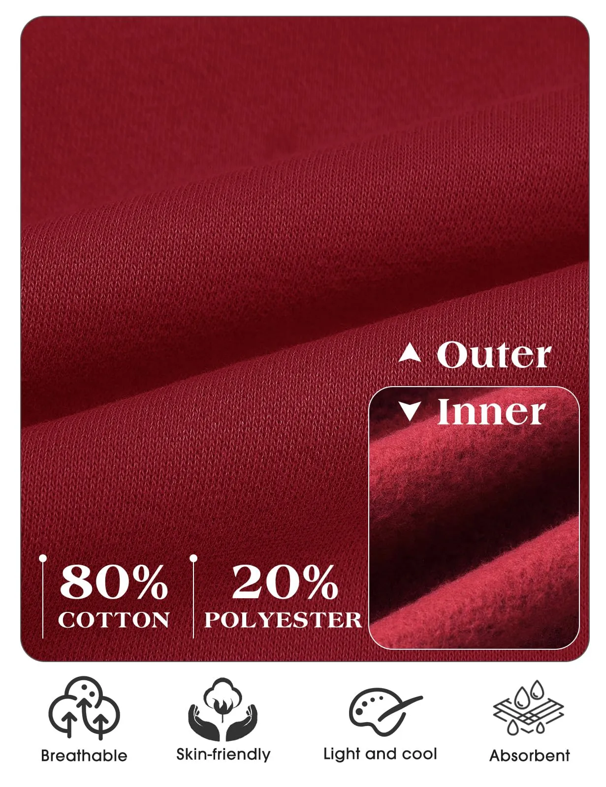 Tuopuda Felpa con Cappuccio e Zip per Donna, Cardigan in Pile con Tasche, Vino Rosso, S - immagine 5