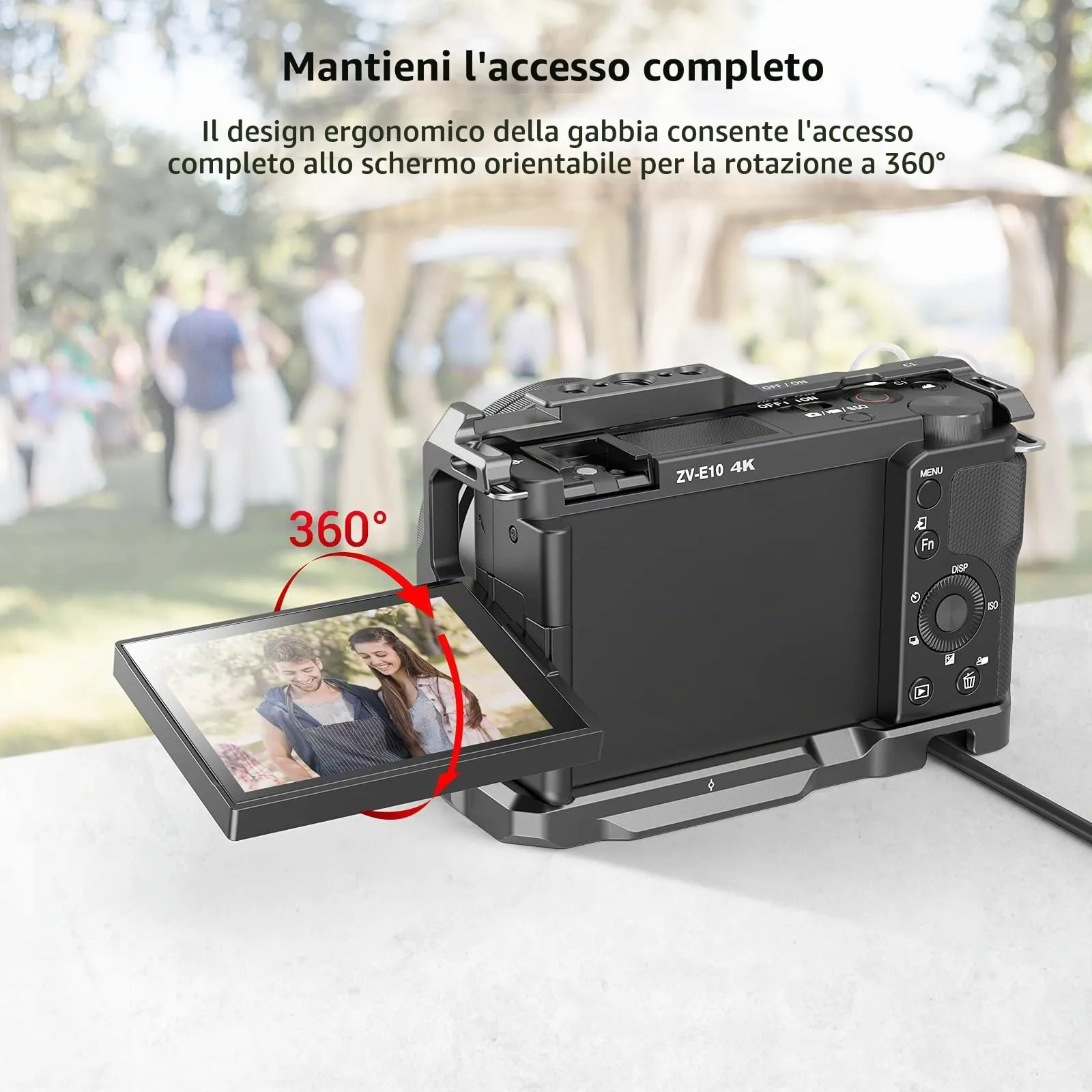 SmallRig ZV-E10 Cage with Grip and Integrated Arca-Swiss Quick Release Plate for Sony ZV-E10 3538B - immagine 6