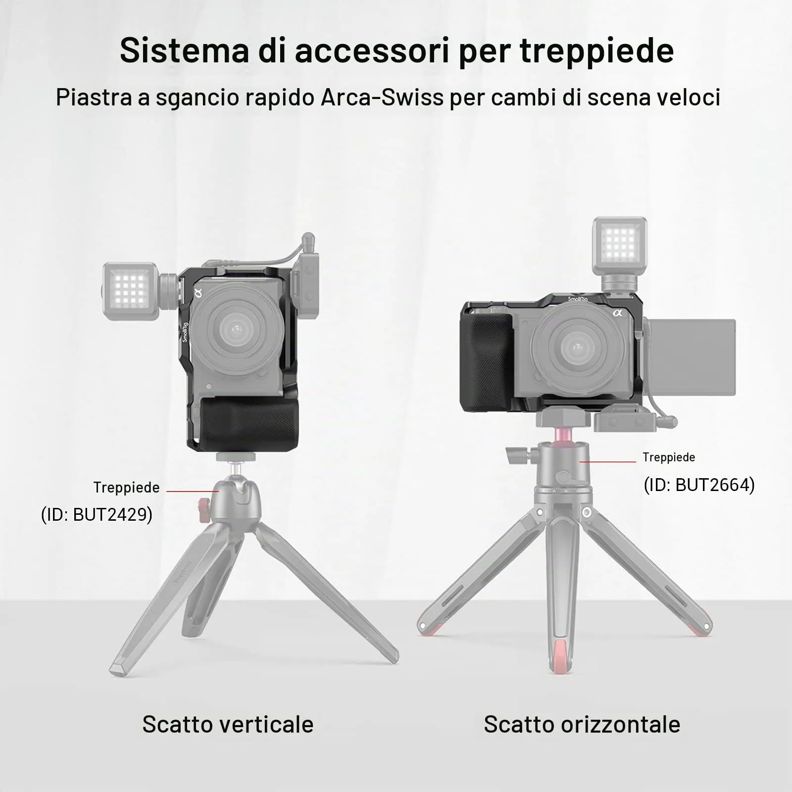 SmallRig ZV-E10 Cage with Grip and Integrated Arca-Swiss Quick Release Plate for Sony ZV-E10 3538B - immagine 7