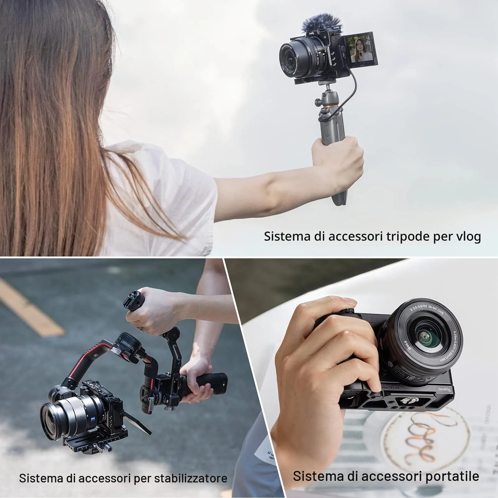 SmallRig ZV-E10 Cage with Grip and Integrated Arca-Swiss Quick Release Plate for Sony ZV-E10 3538B - immagine 8