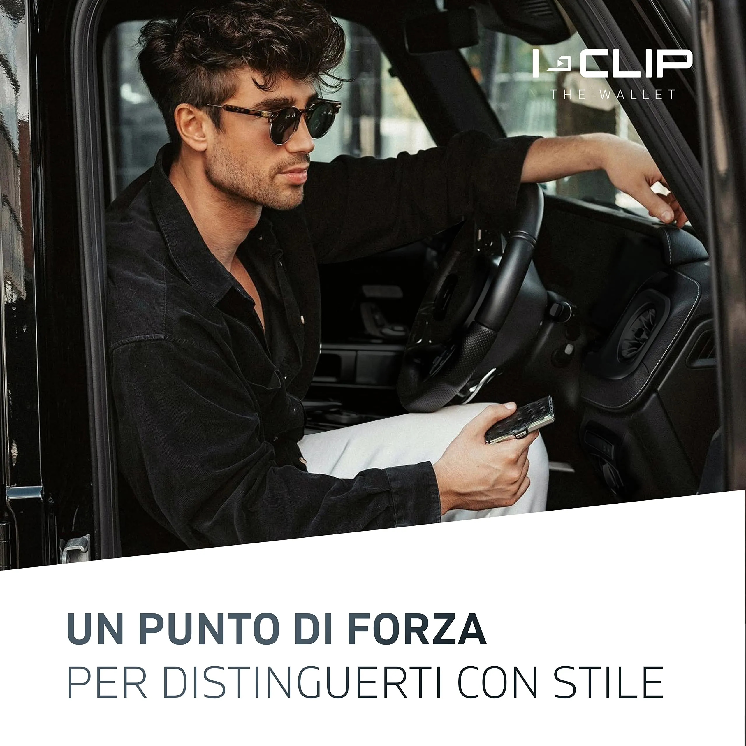 I-CLIP Portafoglio in acciaio inossidabile per Apple AirTag con fermasoldi, Acciaio Blu lucido - immagine 6
