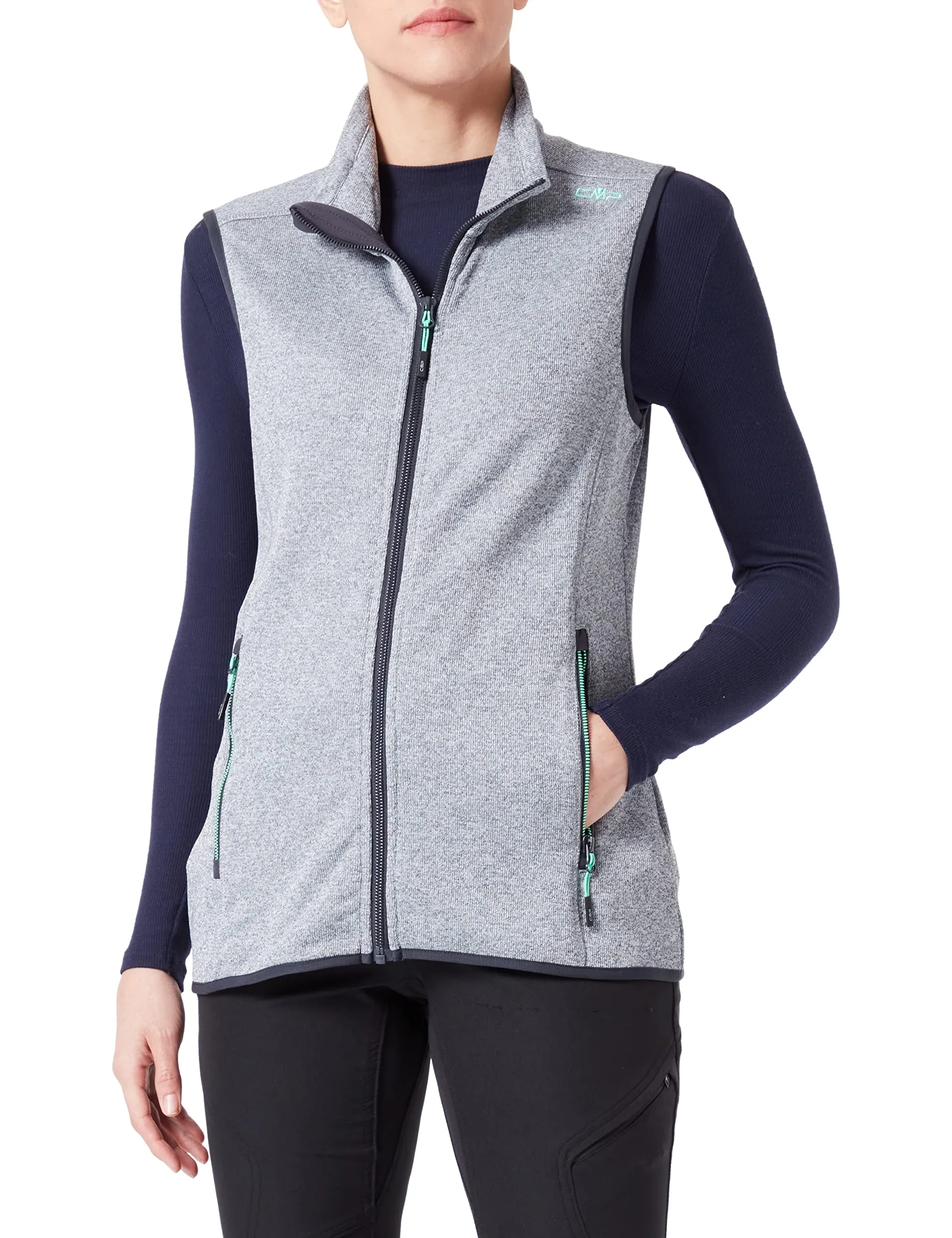 CMP Gilet in Knit-Tech da donna, Glacier-Cemento, 42 - immagine 2