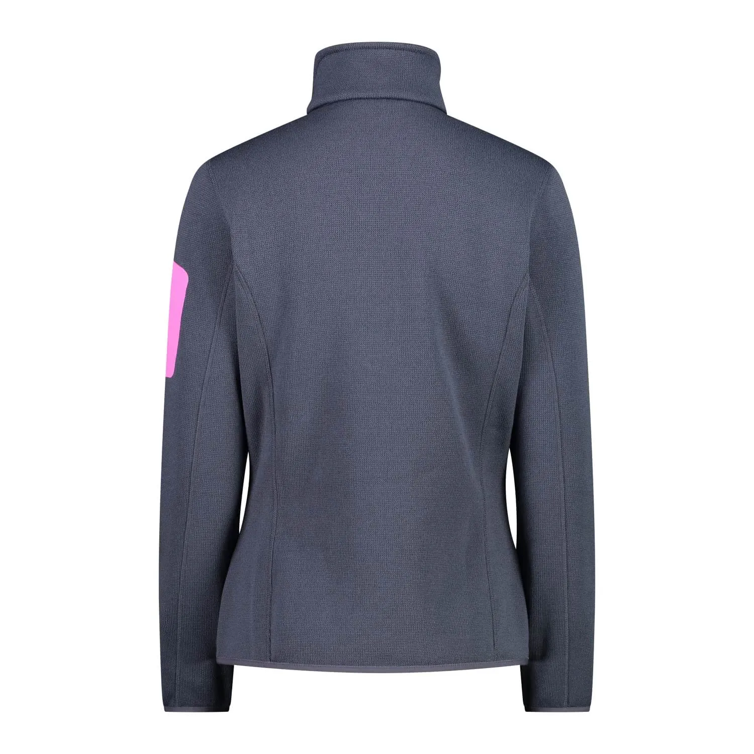 CMP Knit Tech Mélange Fleece Jacket, Woman, Asphalt-Purple Fluo, 48 - immagine 2