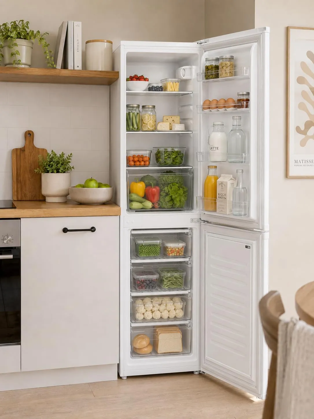 Candy Frigorifero Combinato CHCS 514EW, 207 Litri, Statico, Classe E, Bianco - immagine 6