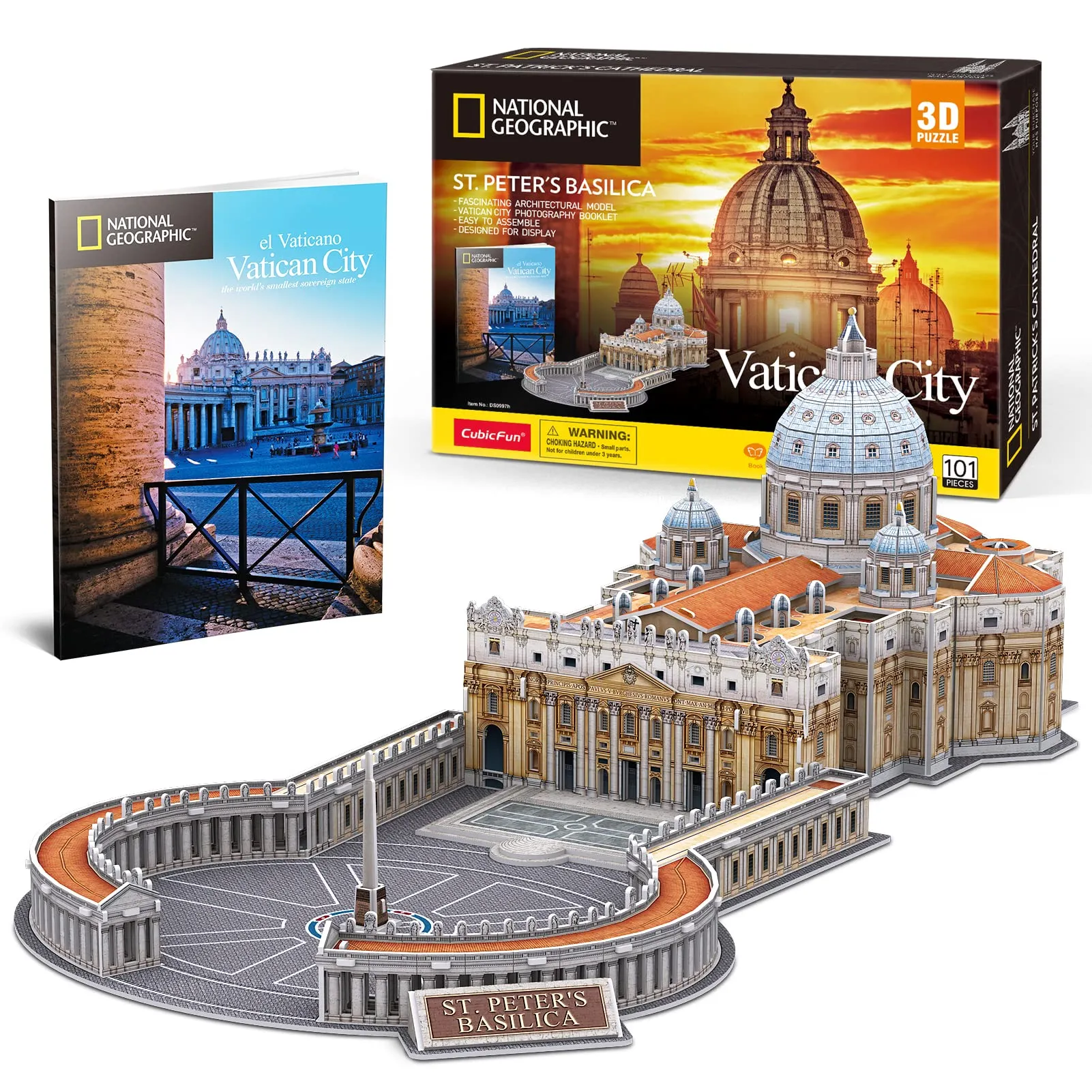 CubicFun Puzzle 3D Basilica San Pietro, 101 Pezzi - immagine 1