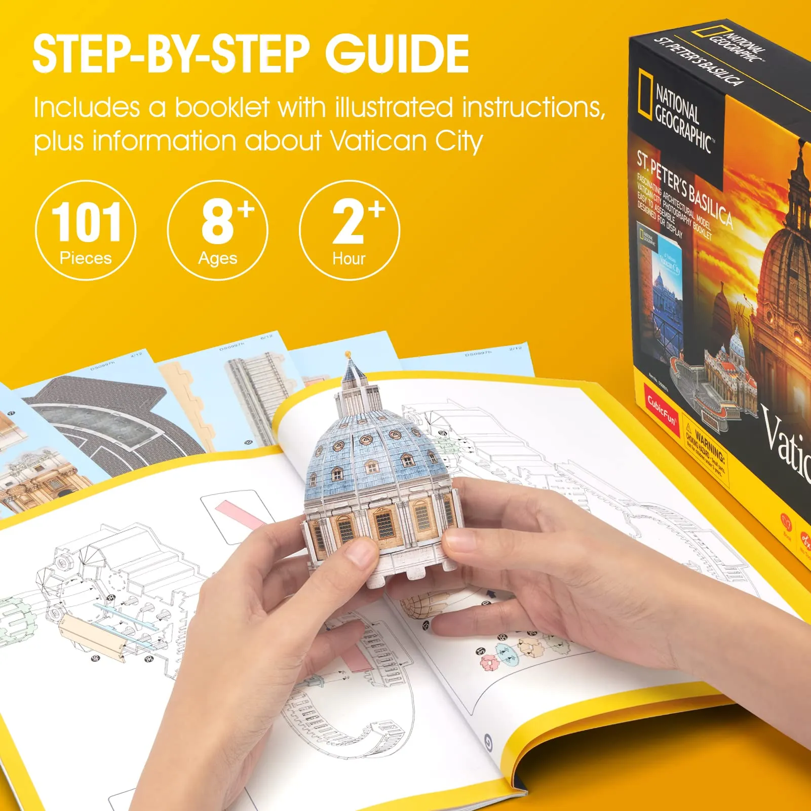 CubicFun Puzzle 3D Basilica San Pietro, 101 Pezzi - immagine 5