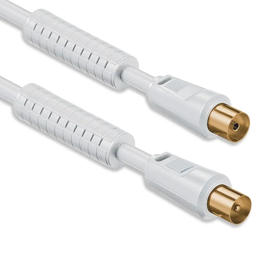 1aTTack.de Cavo Antenna Coassiale St-Ku con FE Oro 100dB, 10 Metri, Bianco - immagine 1