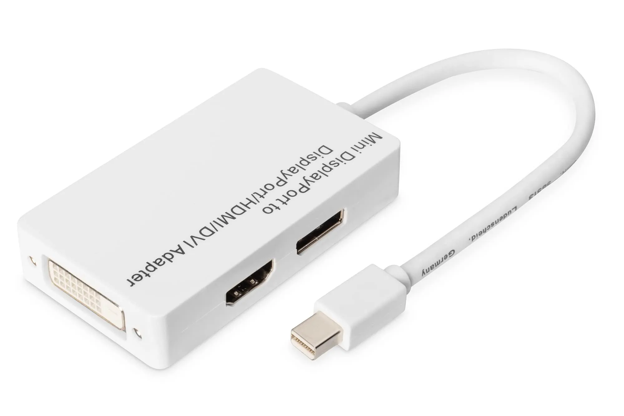 Digitus AK340509002W Adattatore da Mini DisplayPort a HDMI, DVI e DisplayPort - immagine 1