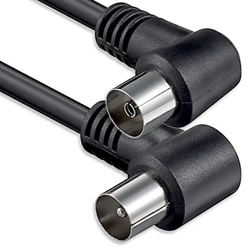 1aTTack.de Cavo antenna angolato 2,5m spina coassiale schermata 90° presa coassiale 90° nero St-Ku 75db - immagine 1