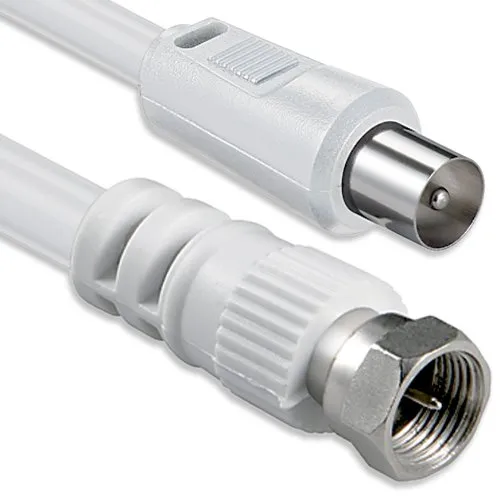 1aTTack.de Cavo adattatore antenna satellitare, 5 metri, Connettore F a Coassiale, Bianco, 80db - immagine 1