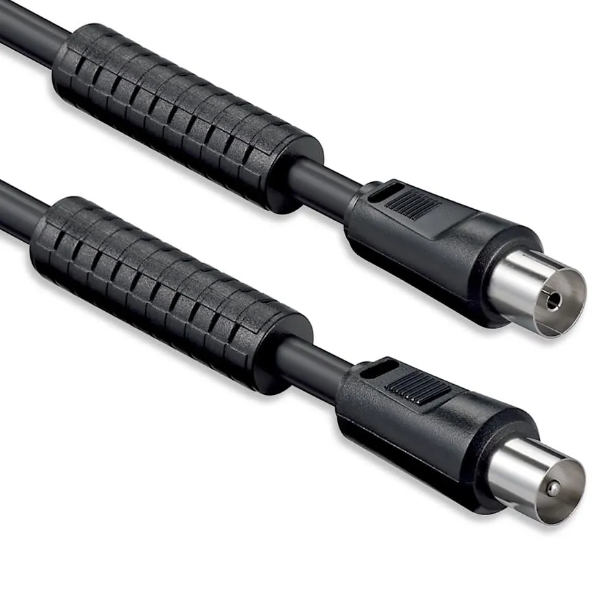1aTTack.de Cavo antenna coassiale schermata con filtro ferrite St-Ku con FE 85db, 7,5 metri, nero - immagine 1