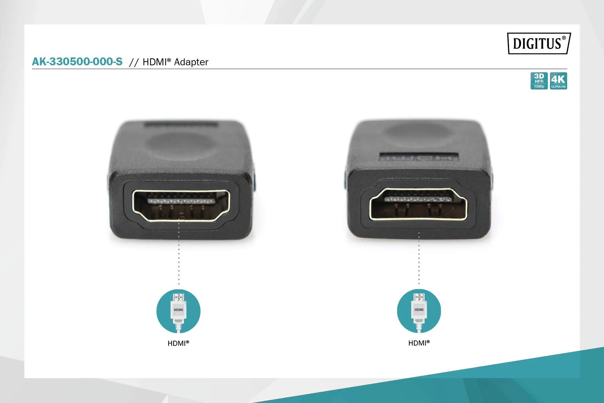 DIGITUS HDMI Adapter Typ A/Bu to Typ A/Bu AK-330500-000-S - immagine 2
